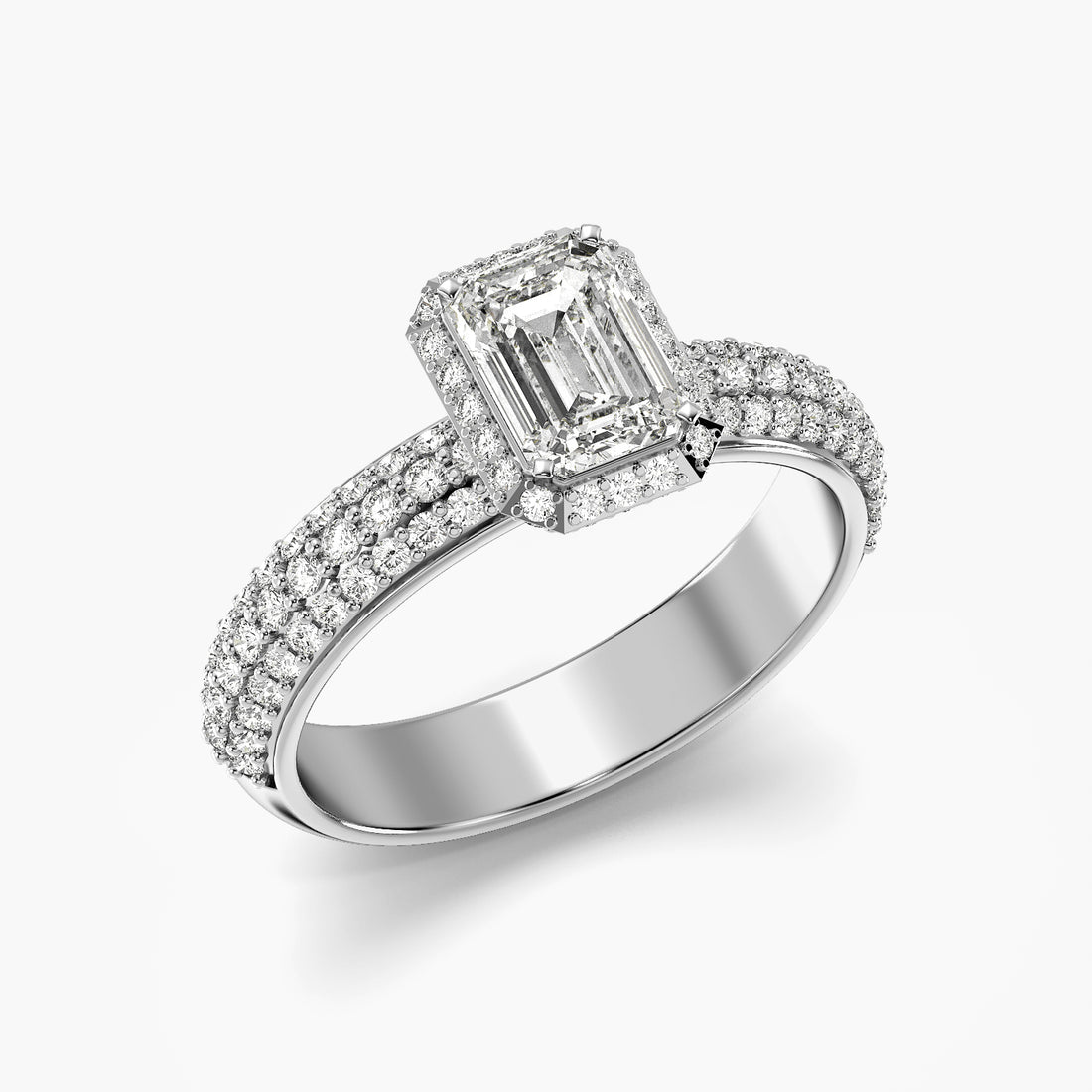 Aurielle Emerald Halo Ring