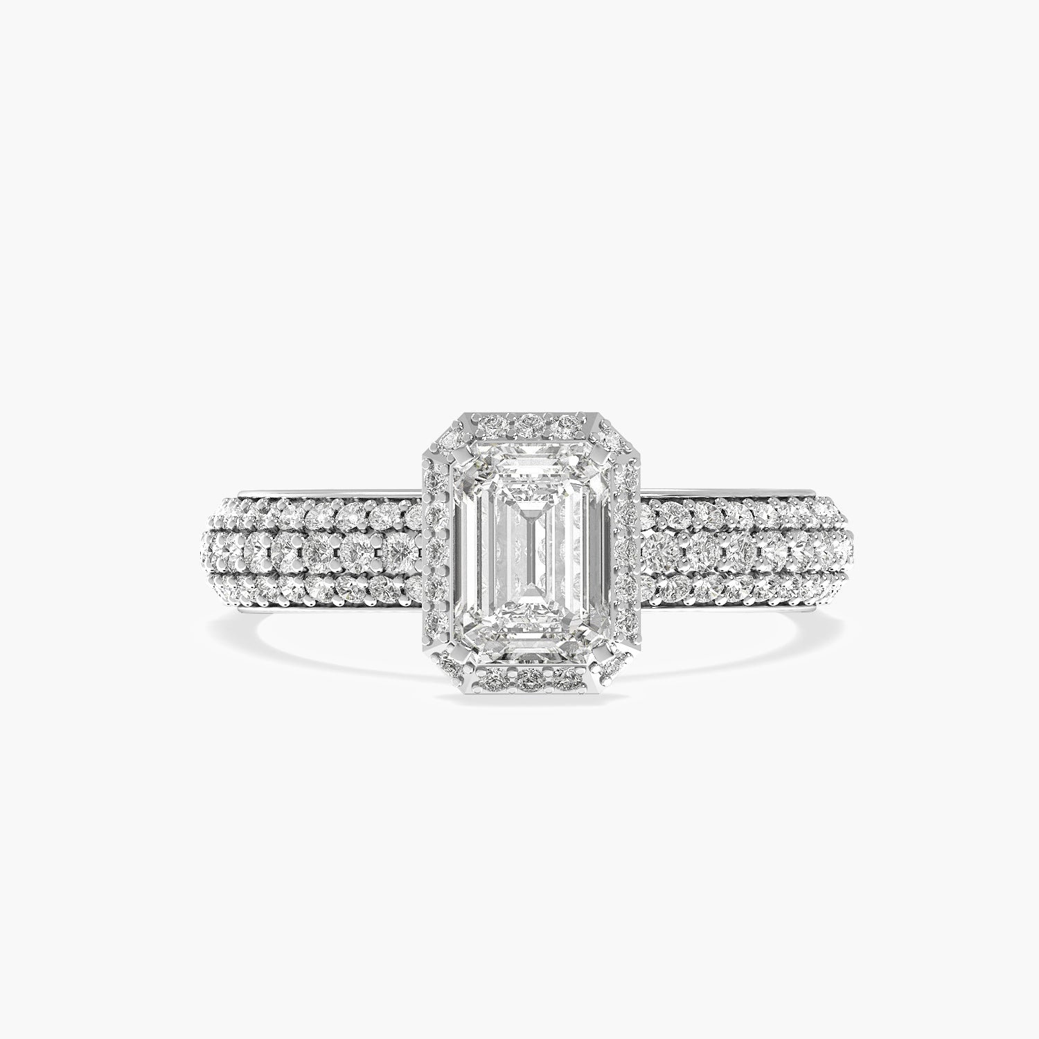 Aurielle Emerald Halo Ring