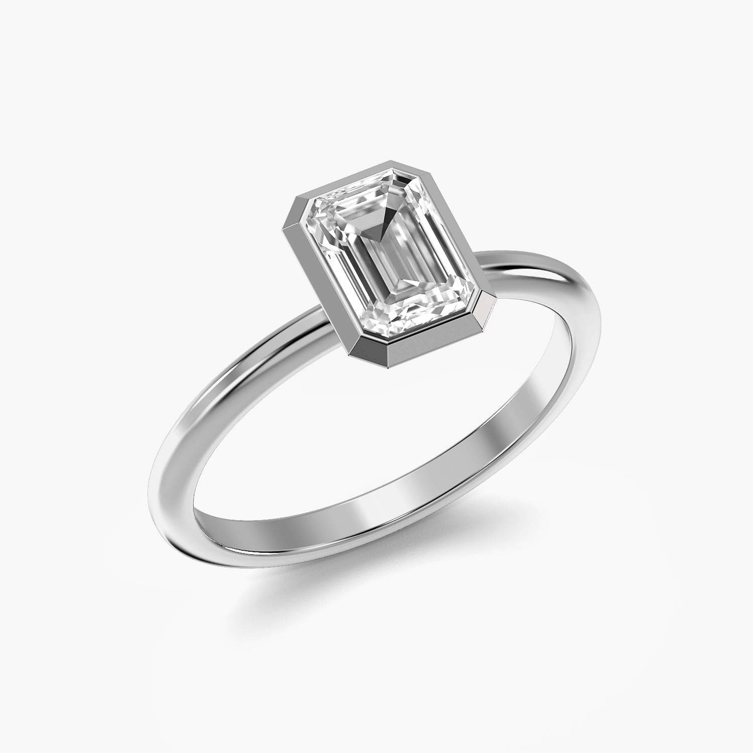 Liora Emerald Bezel Solitaire