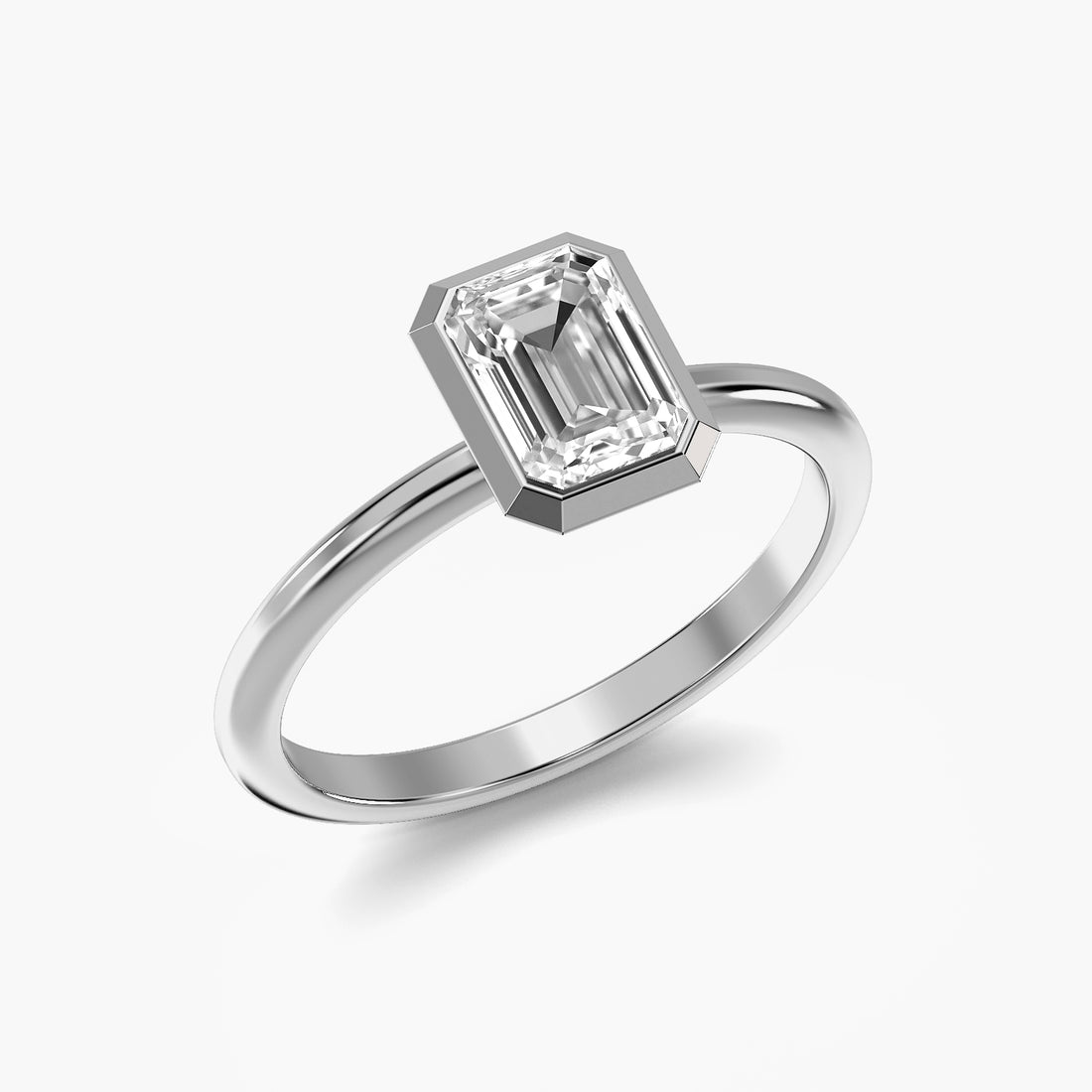 Liora Emerald Bezel Solitaire