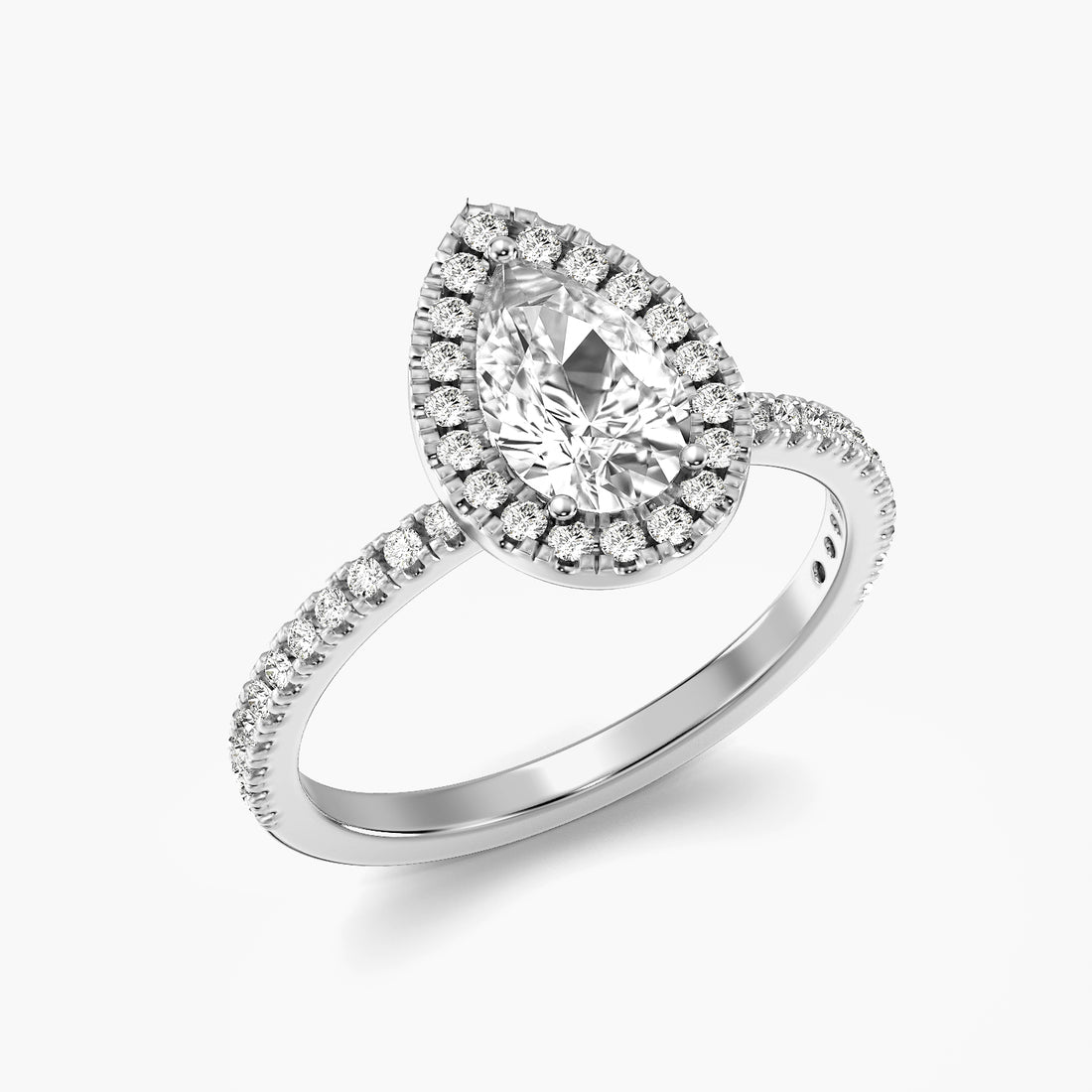 Aurelle Pear Halo Ring