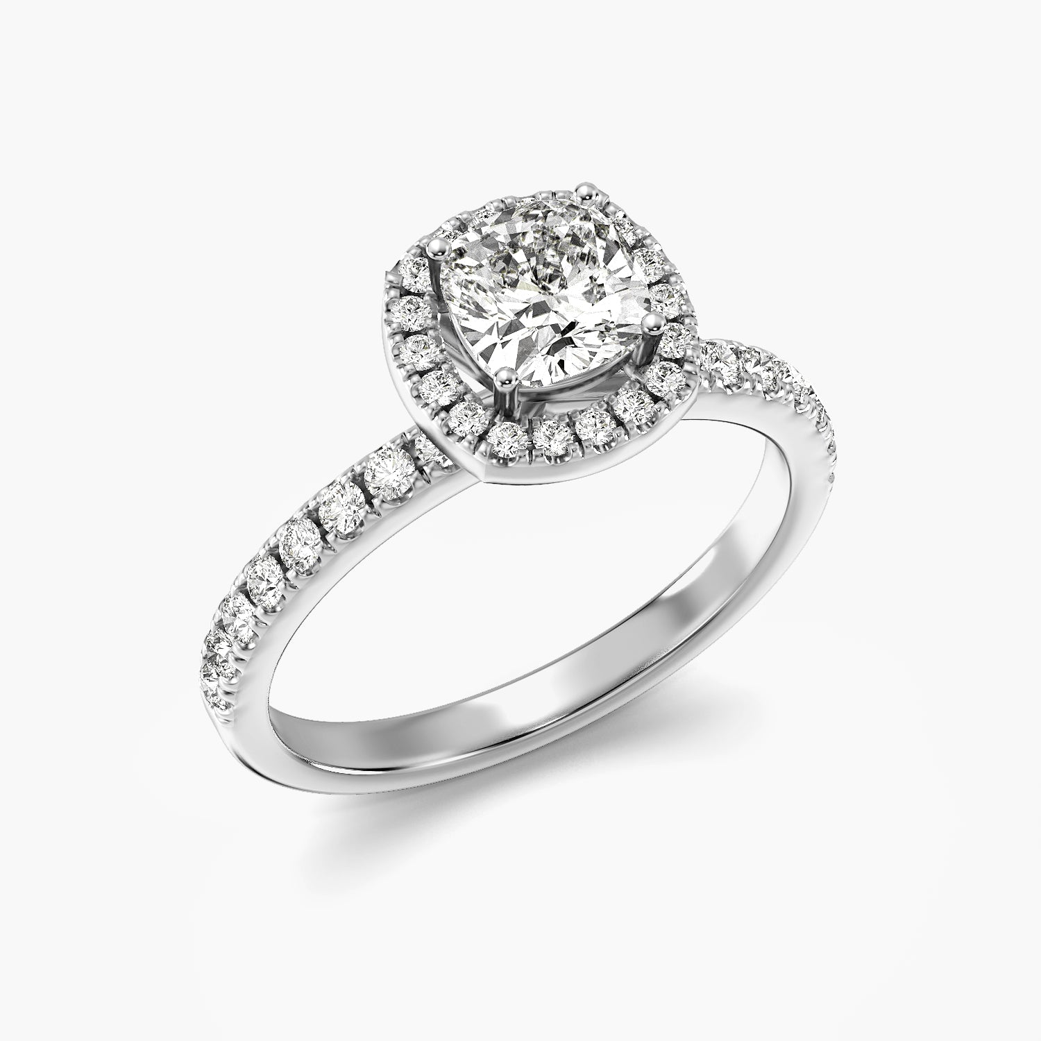 Celeste Cushion Halo Ring