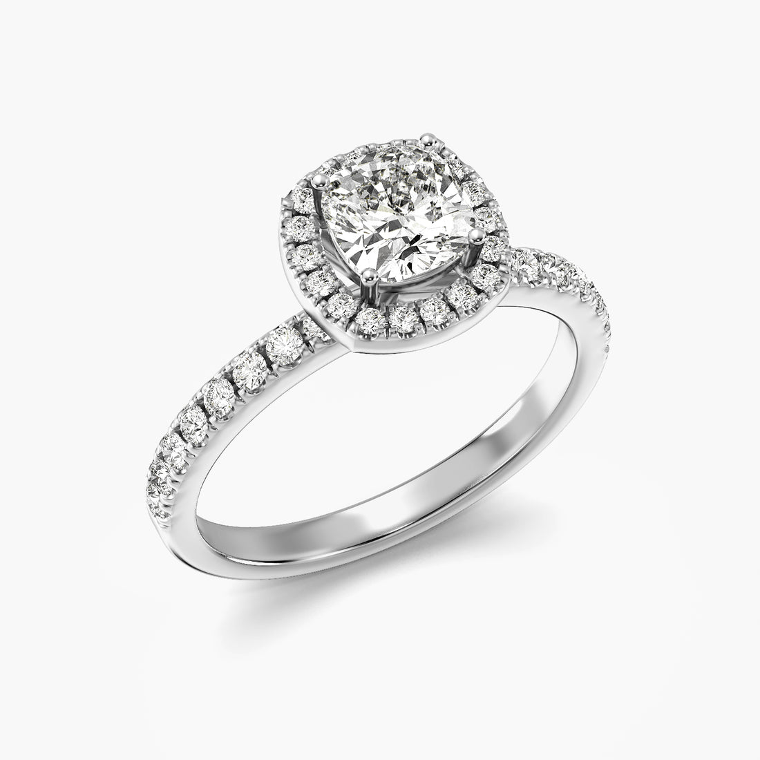 Celeste Cushion Halo Ring