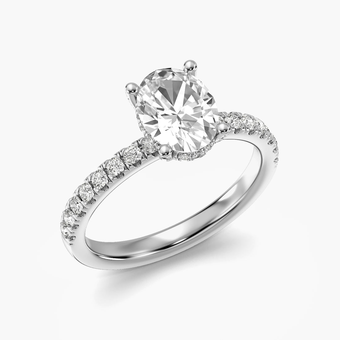 Oval Pavé Lab Grown Diamond Ring