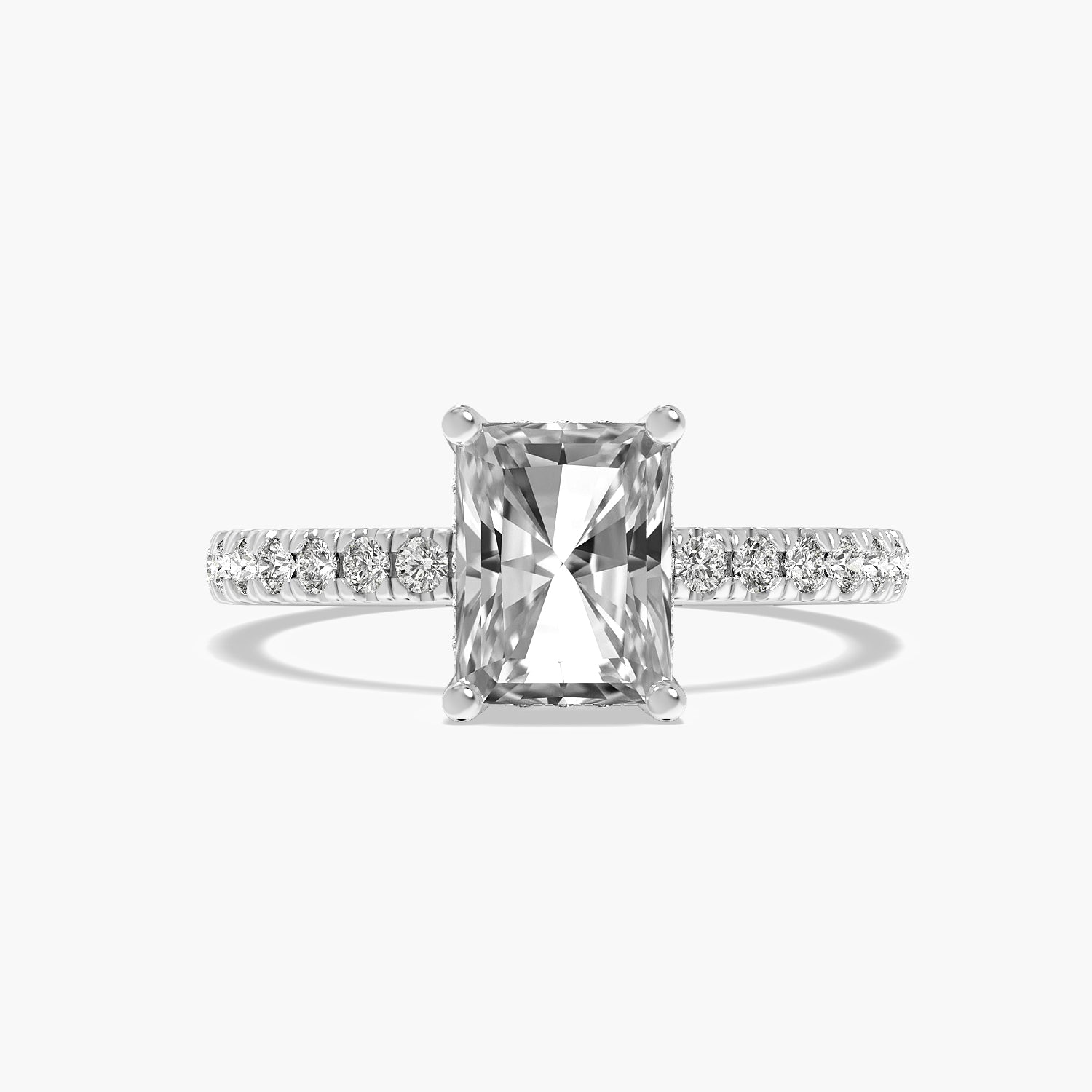 Radiant Pavé Lab Grown Diamond Ring