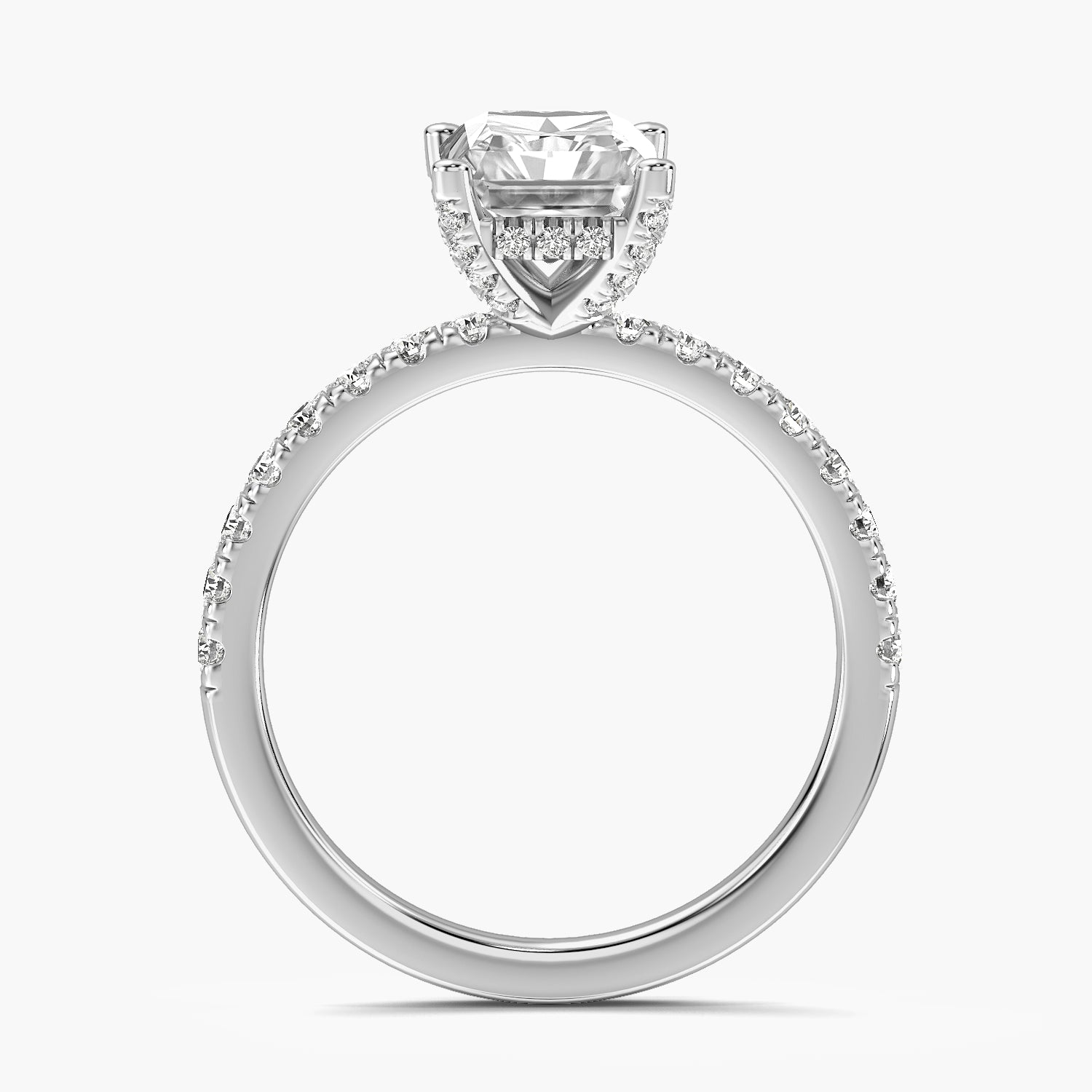 Radiant Pavé Lab Grown Diamond Ring