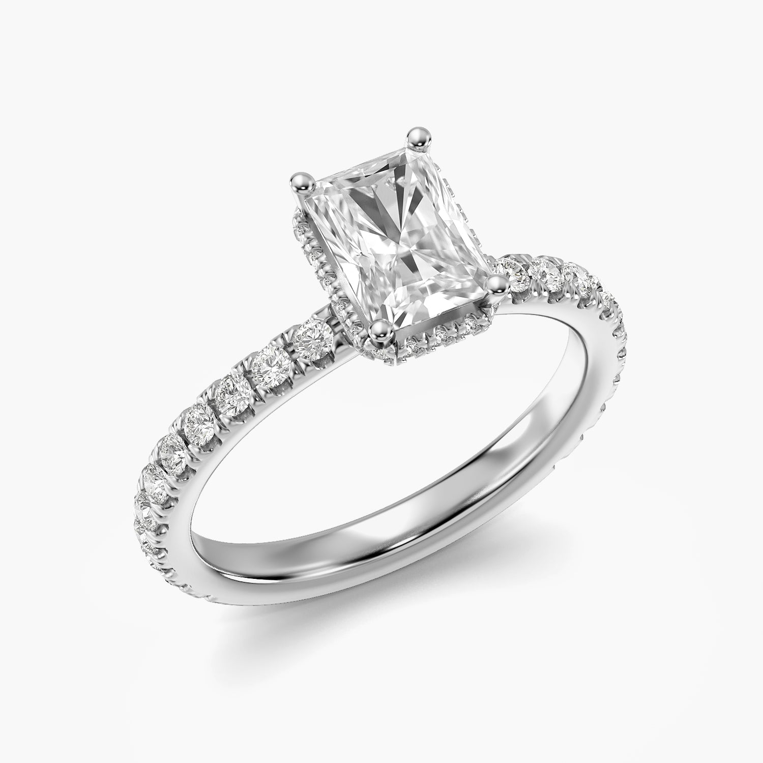Radiant Pavé Lab Grown Diamond Ring