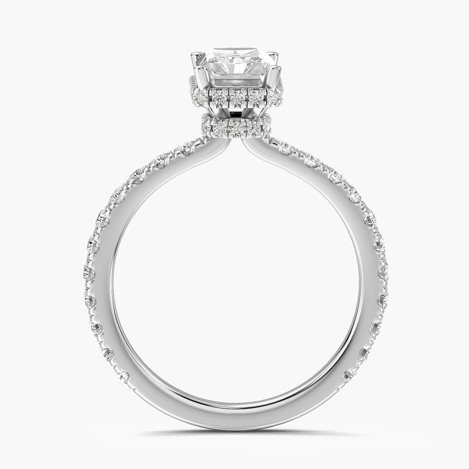 Radiant Pavé Lab Grown Diamond Ring