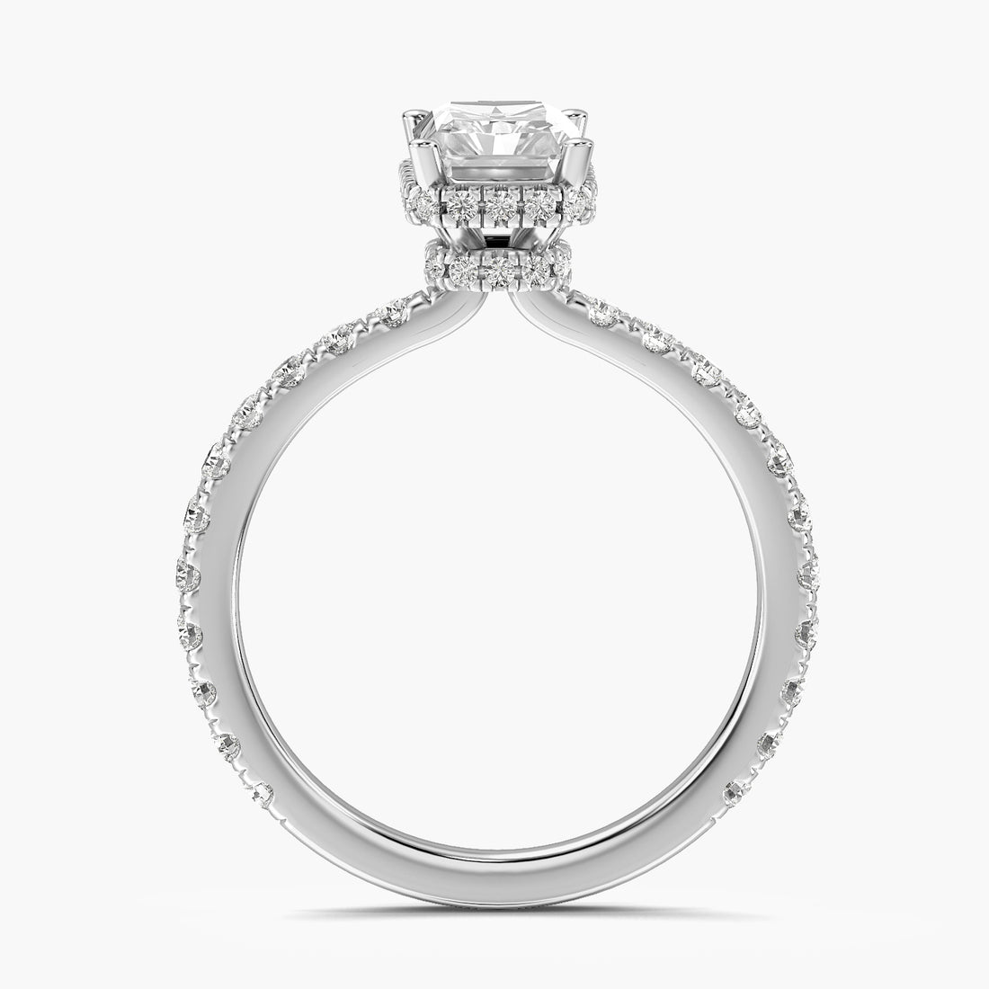 Radiant Pavé Lab Grown Diamond Ring