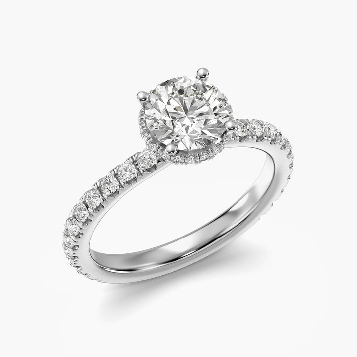 Round Pavé Lab Grown Diamond Ring