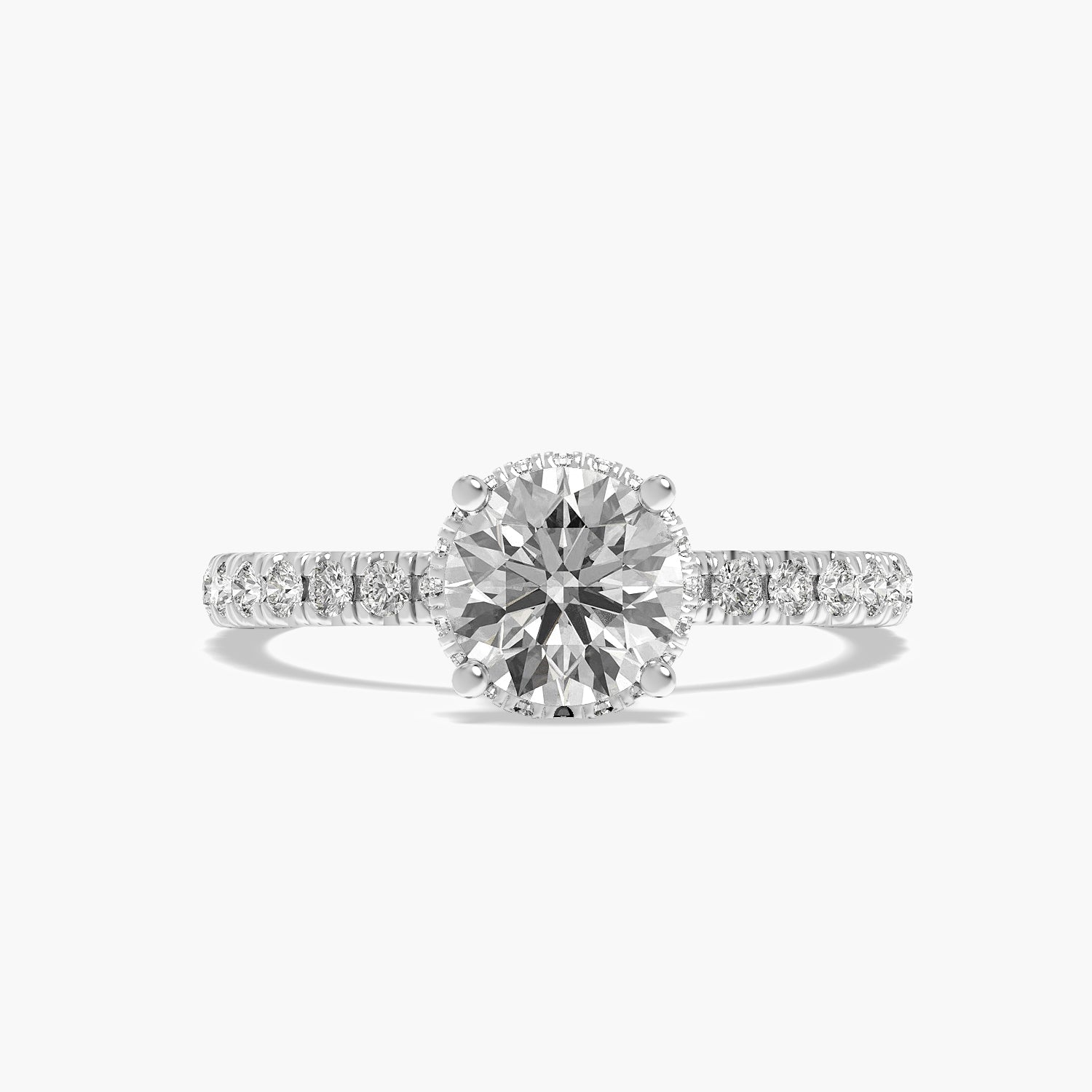 Round Pavé Lab Grown Diamond Ring