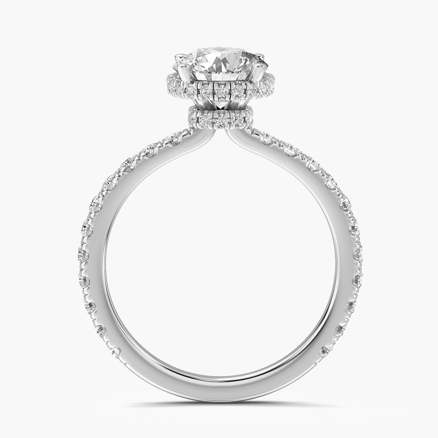 Round Pavé Lab Grown Diamond Ring
