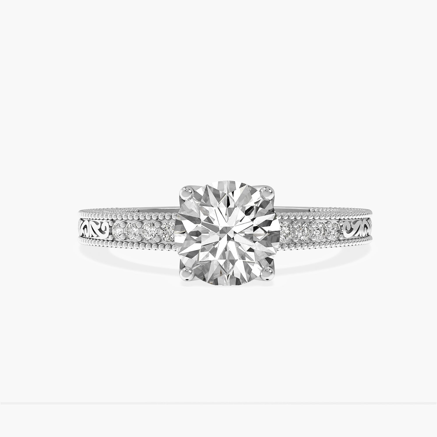 Round Vintage Lab Grown Diamond Ring
