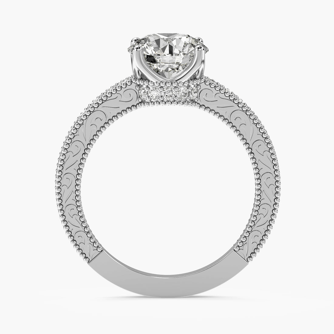 Round Vintage Lab Grown Diamond Ring