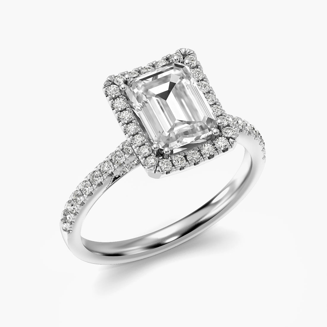 Astra Emerald Halo Lab Grown Diamond Ring