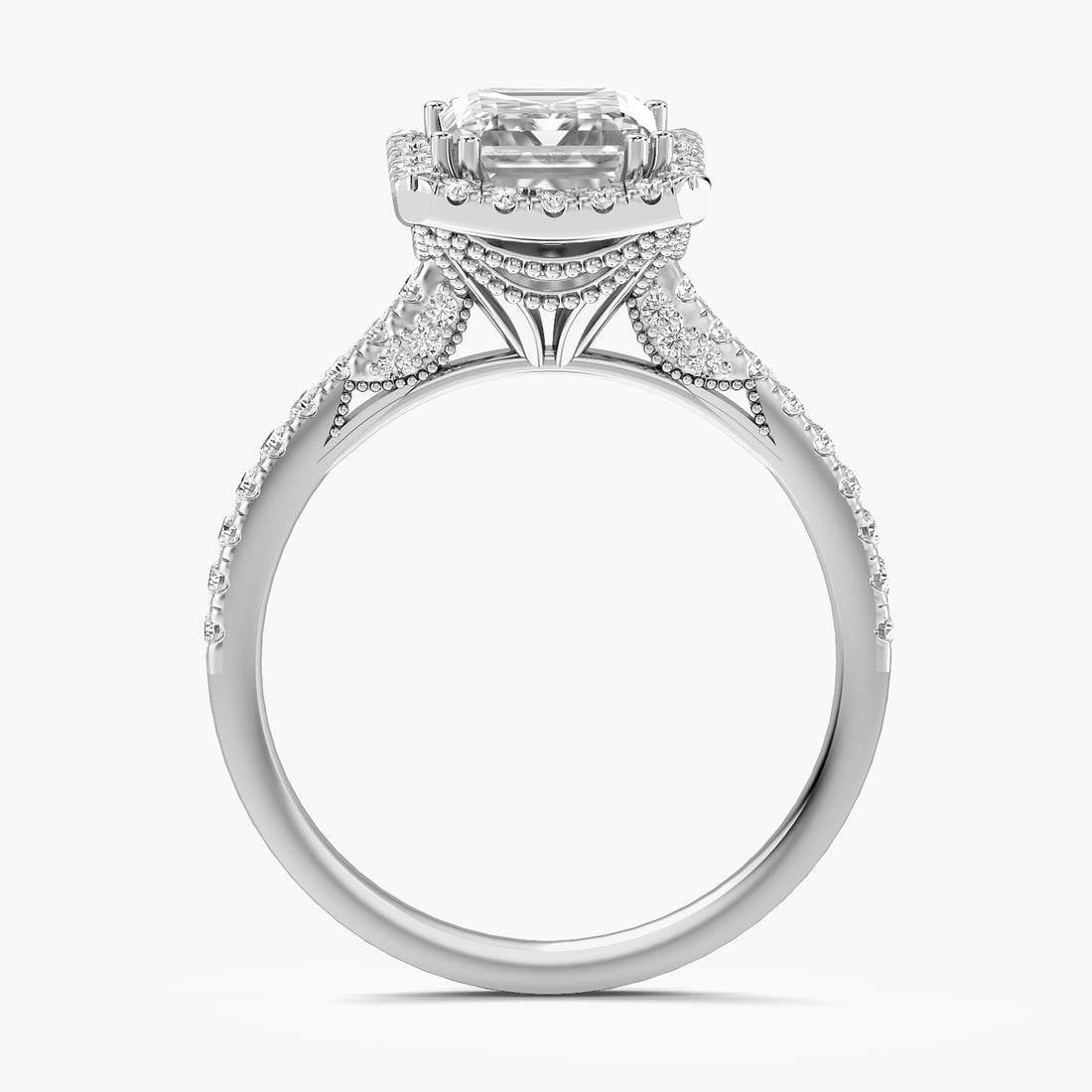 Astra Emerald Halo Lab Grown Diamond Ring