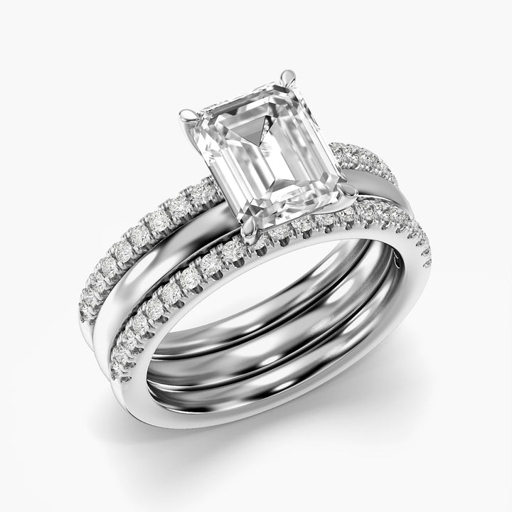 Trinity Emerald Lab Grown Diamond Ring
