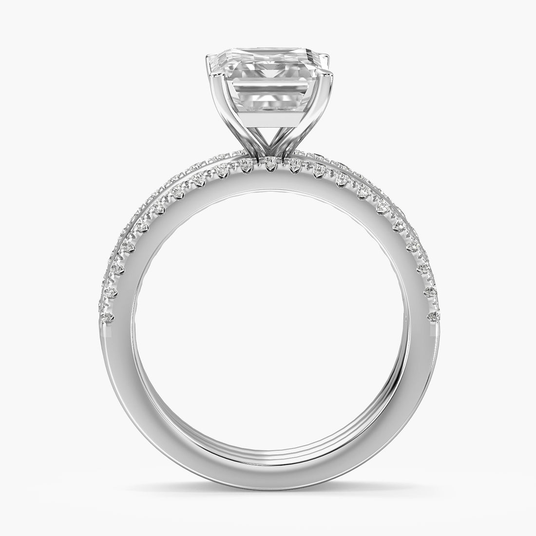 Trinity Emerald Lab Grown Diamond Ring