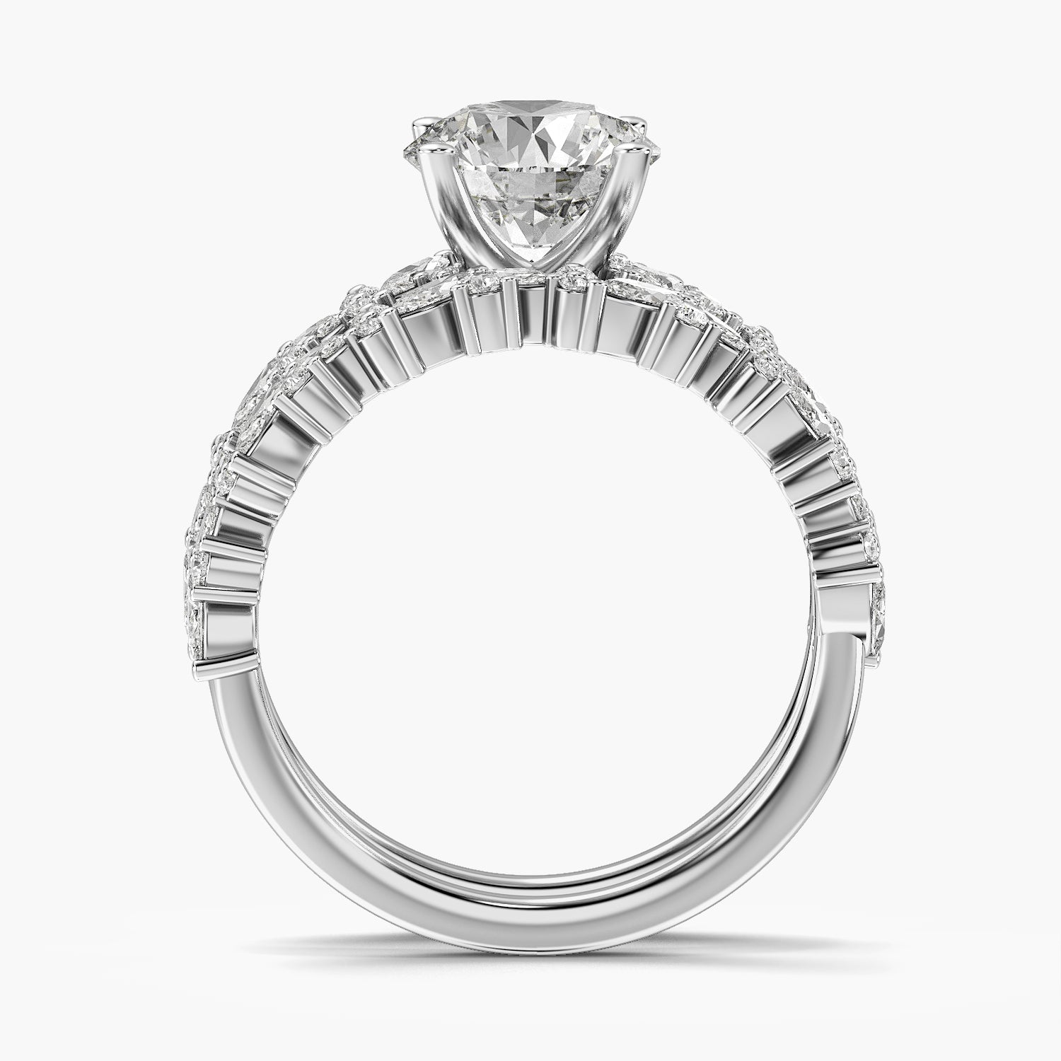 Round Floral Lab Grown Diamond Ring