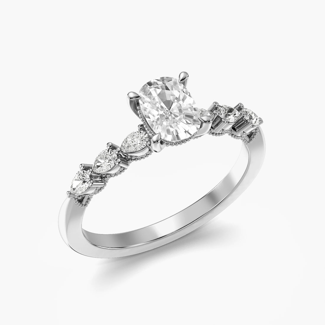 Cushion Vintage Cluster Ring