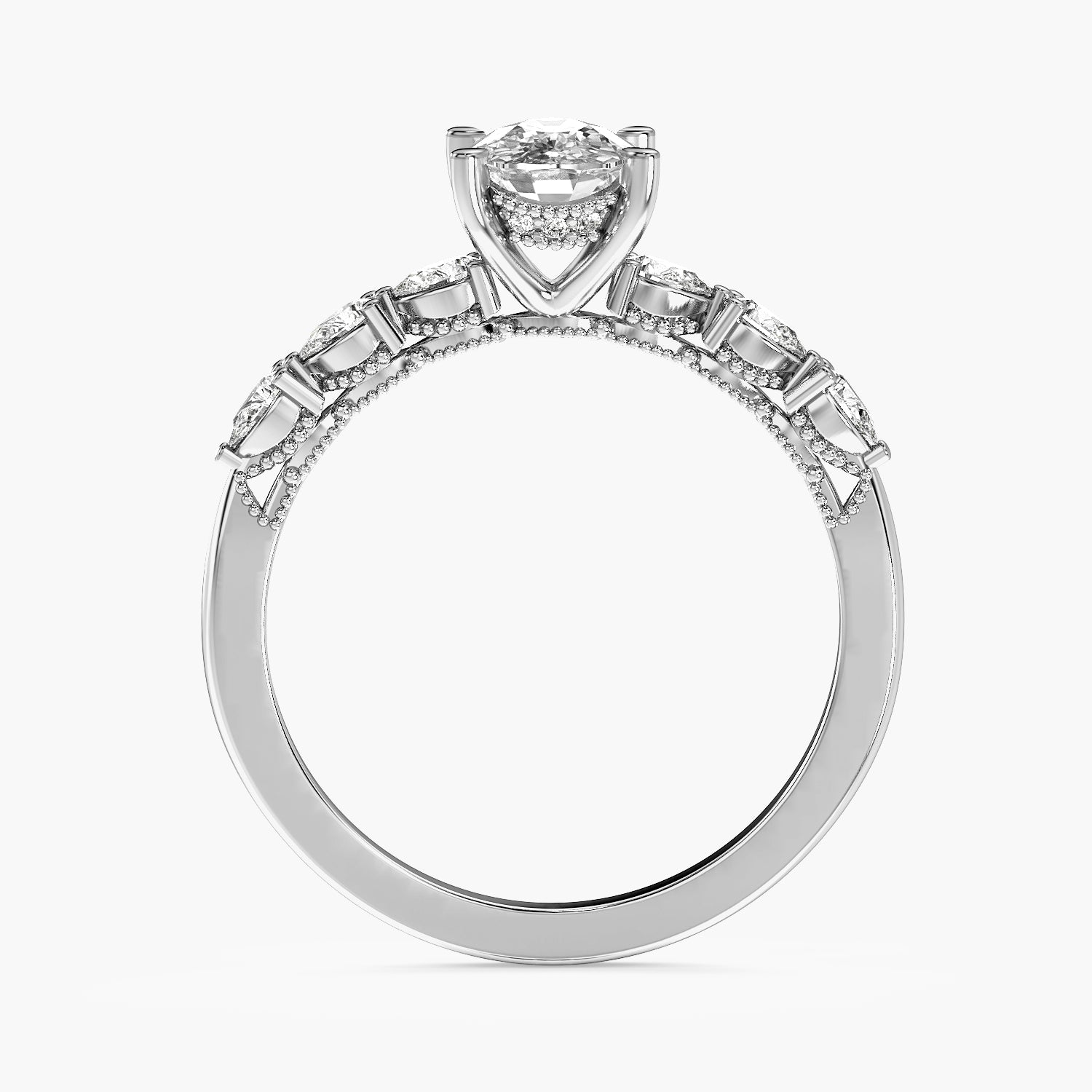 Cushion Vintage Cluster Ring