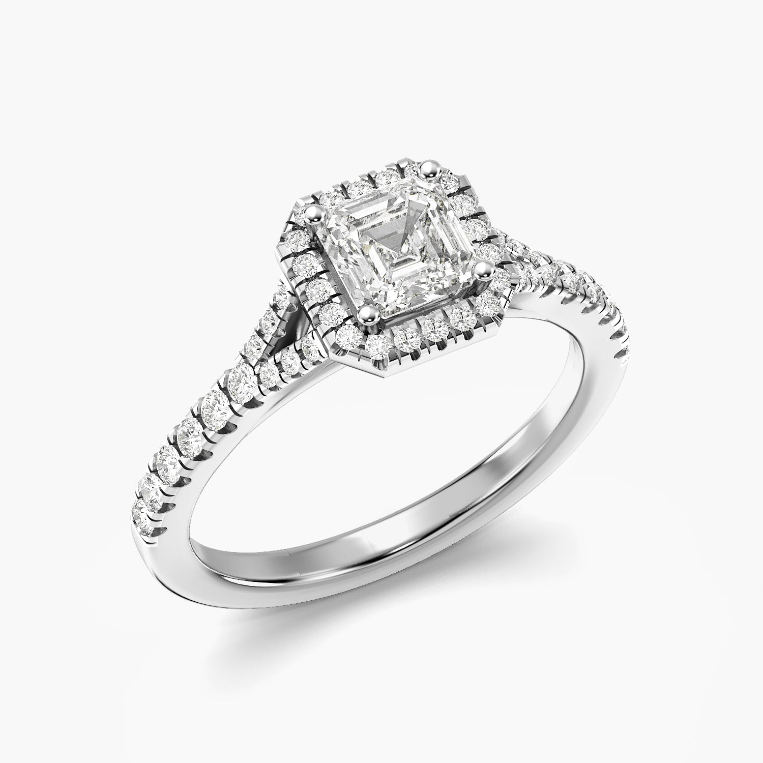 Asscher Halo Ring