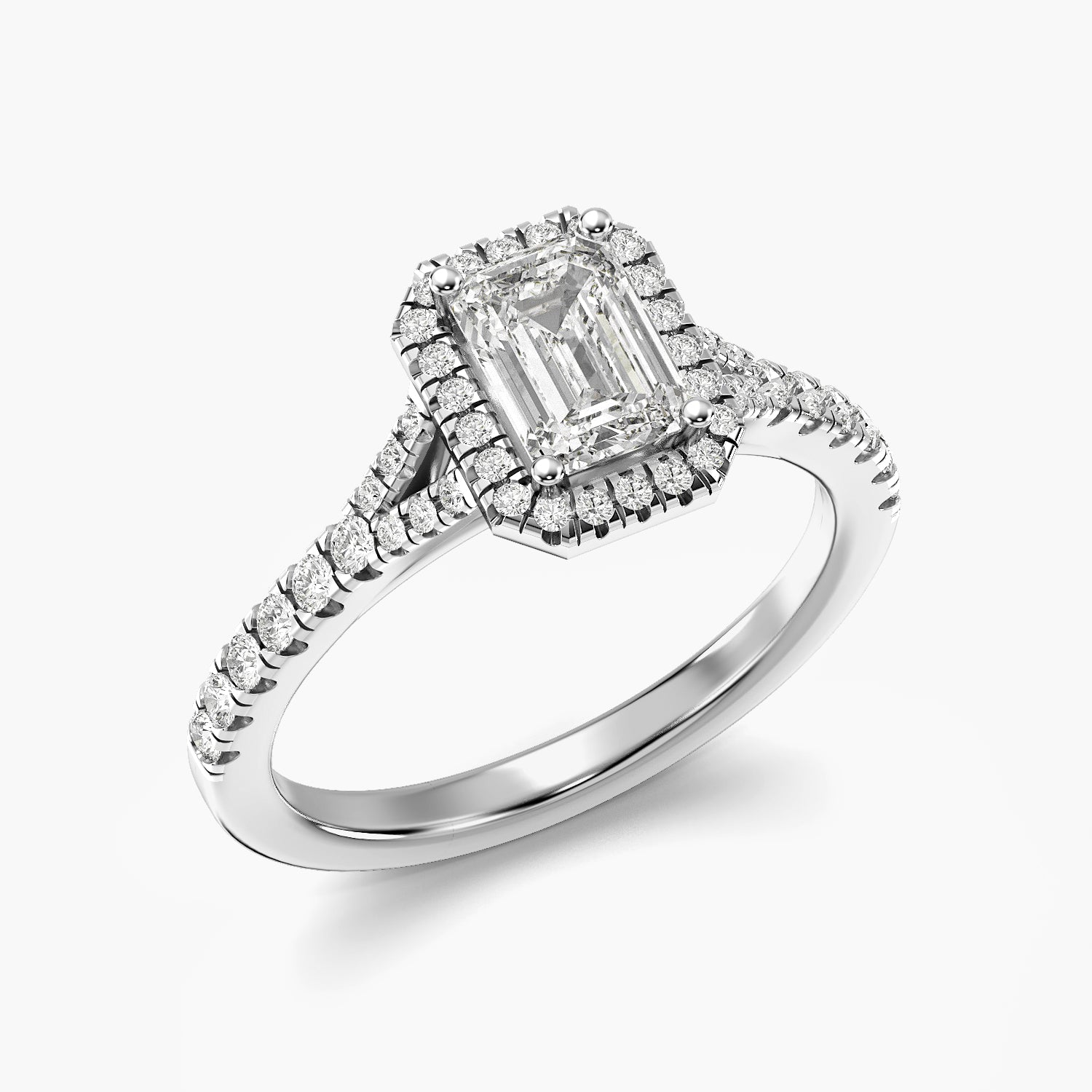 Emerald Halo Ring