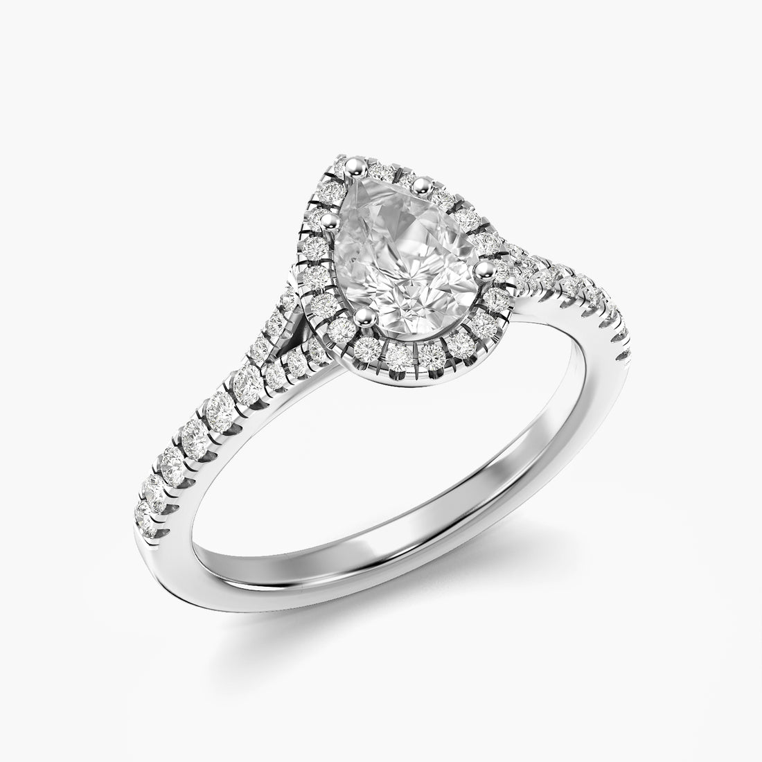 Pear Halo Ring