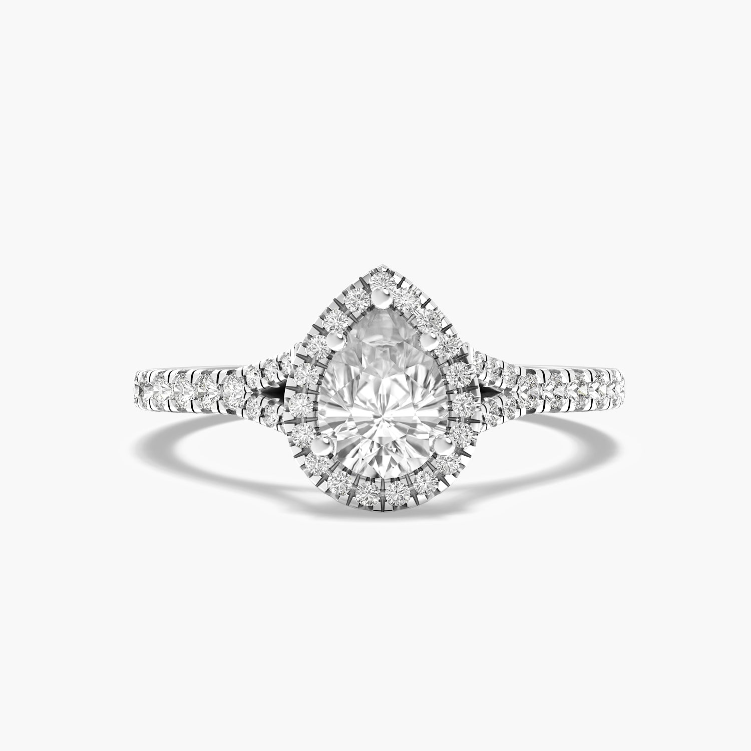 Pear Halo Ring
