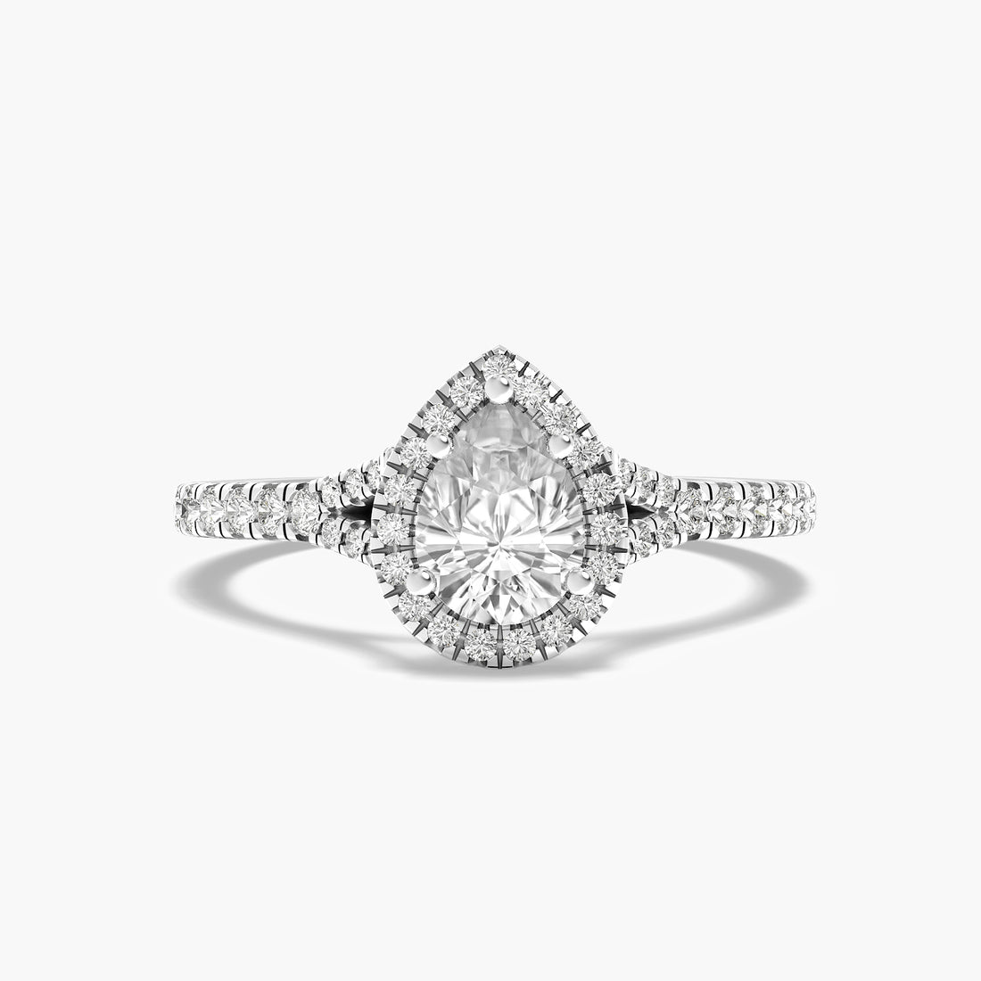 Pear Halo Ring
