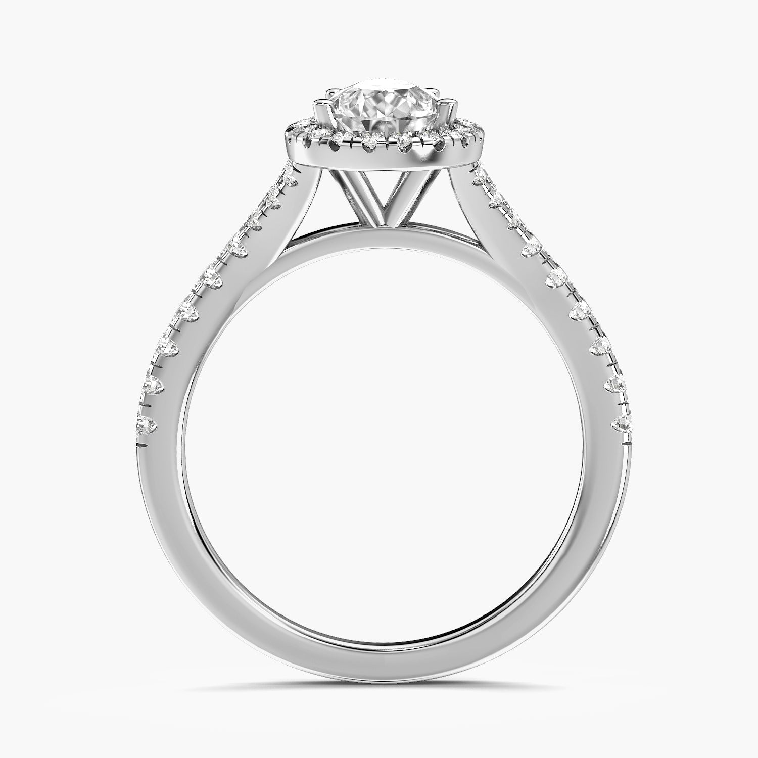 Pear Halo Ring
