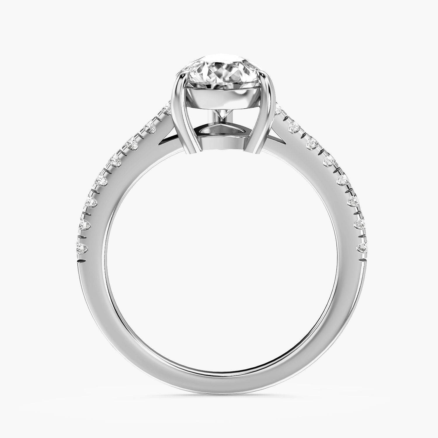 Pear Solitaire Pavé Ring
