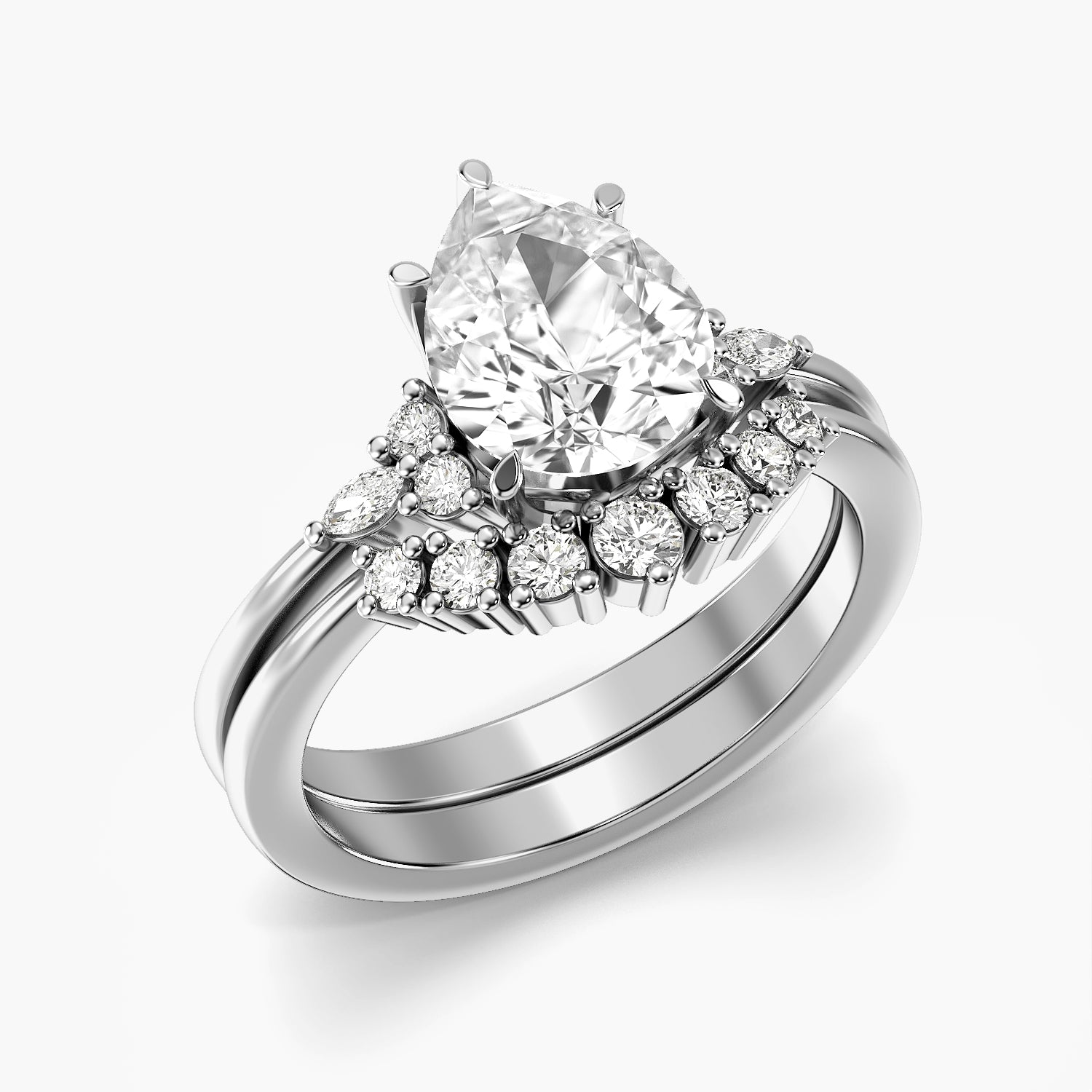 Pear Halo Lab Grown Diamond Ring