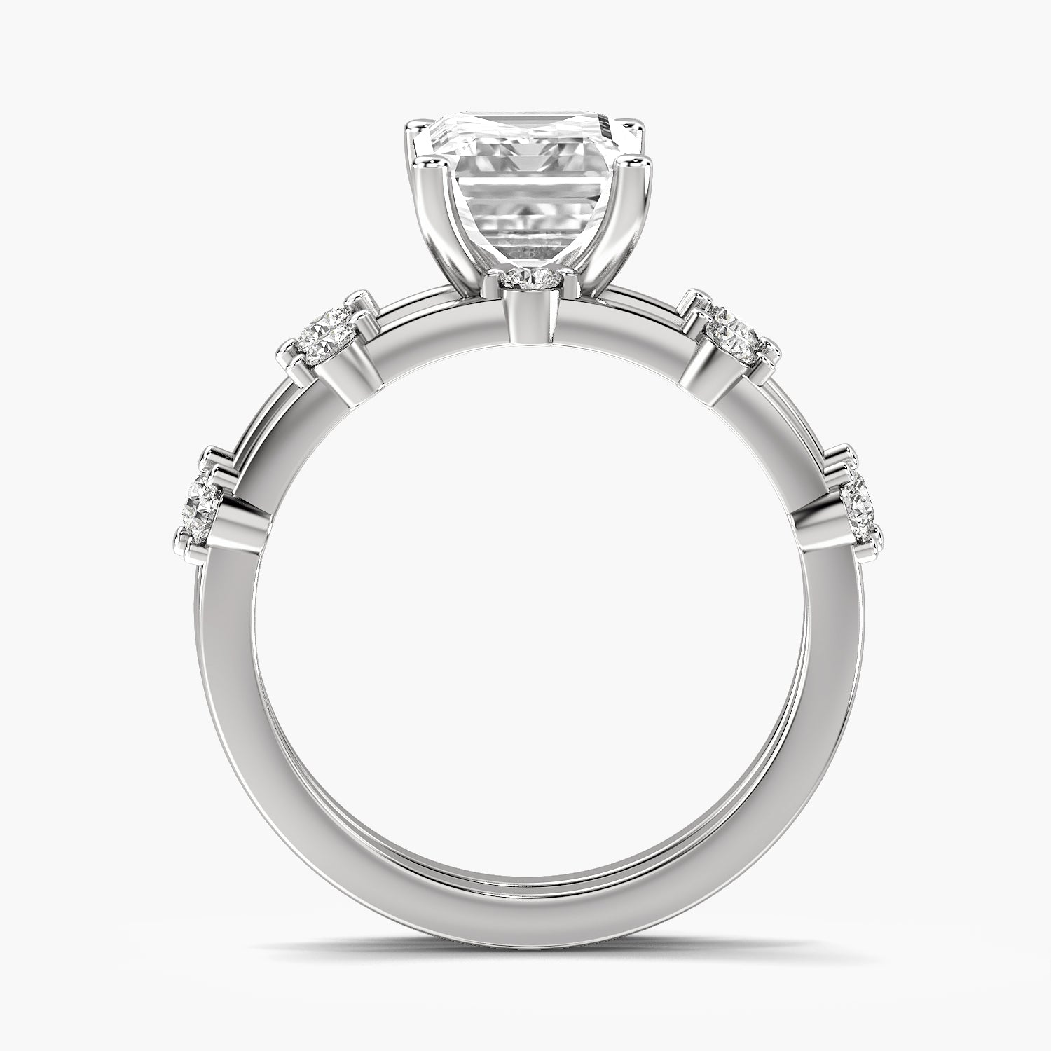 Emerald Split Band Lab Grown Diamond Ring