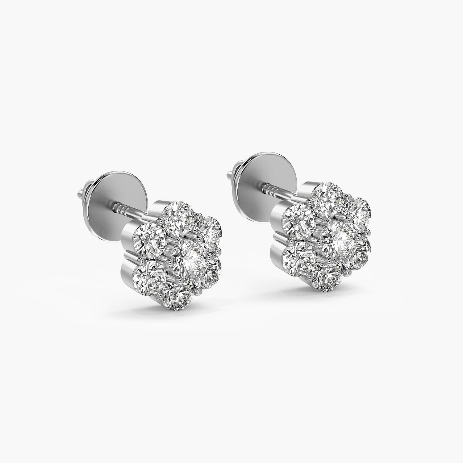 Floral Cluster Lab-Grown Diamond Earrings - Moena