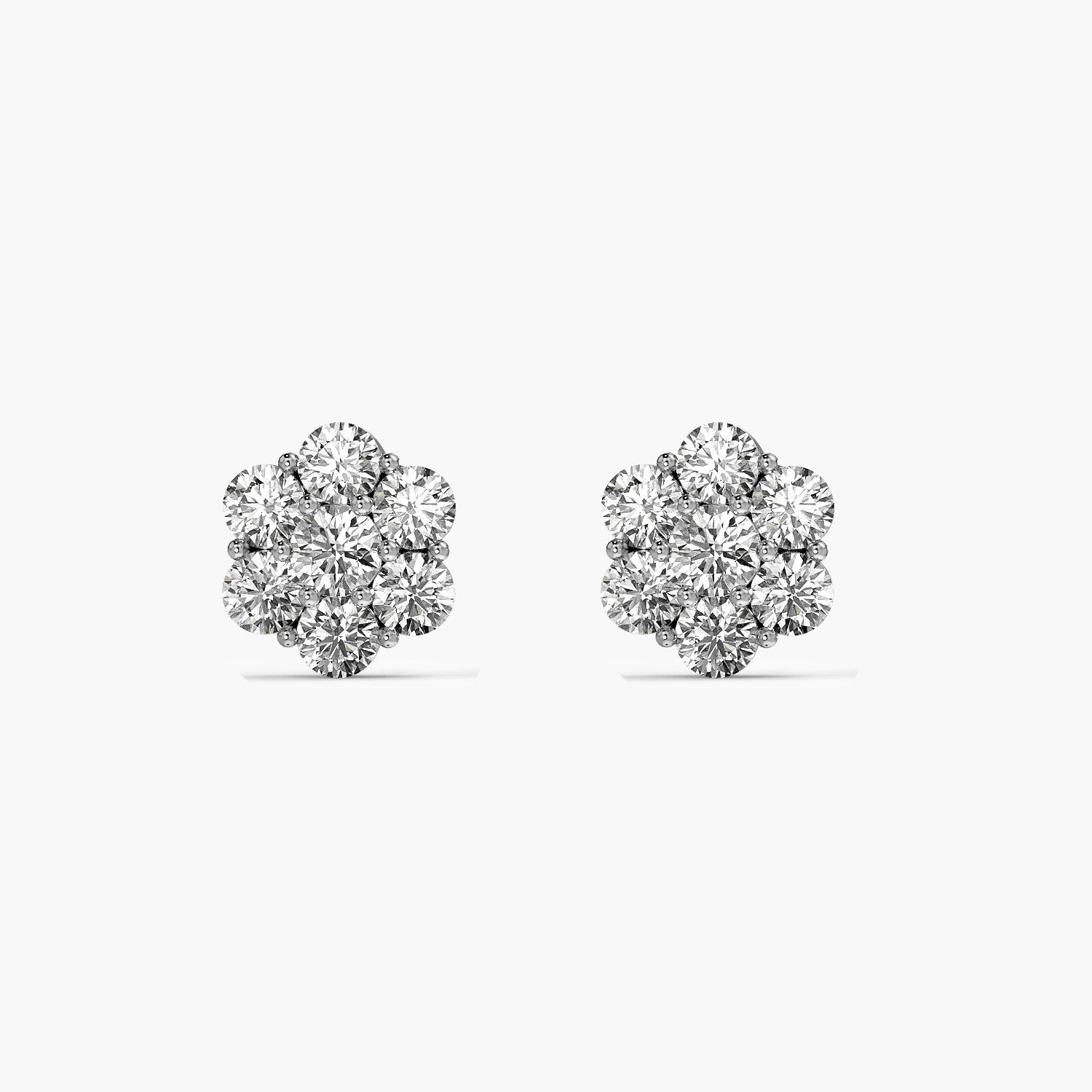 Floral Cluster Lab-Grown Diamond Earrings - Moena