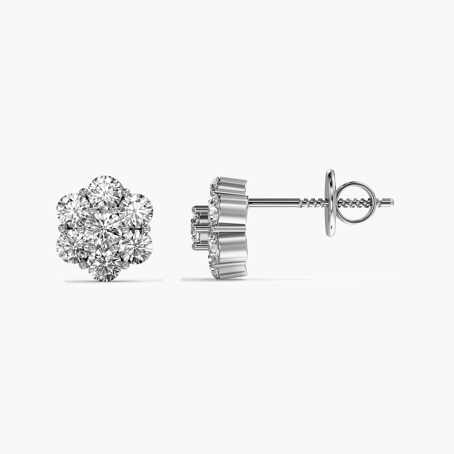Floral Cluster Lab-Grown Diamond Earrings - Moena