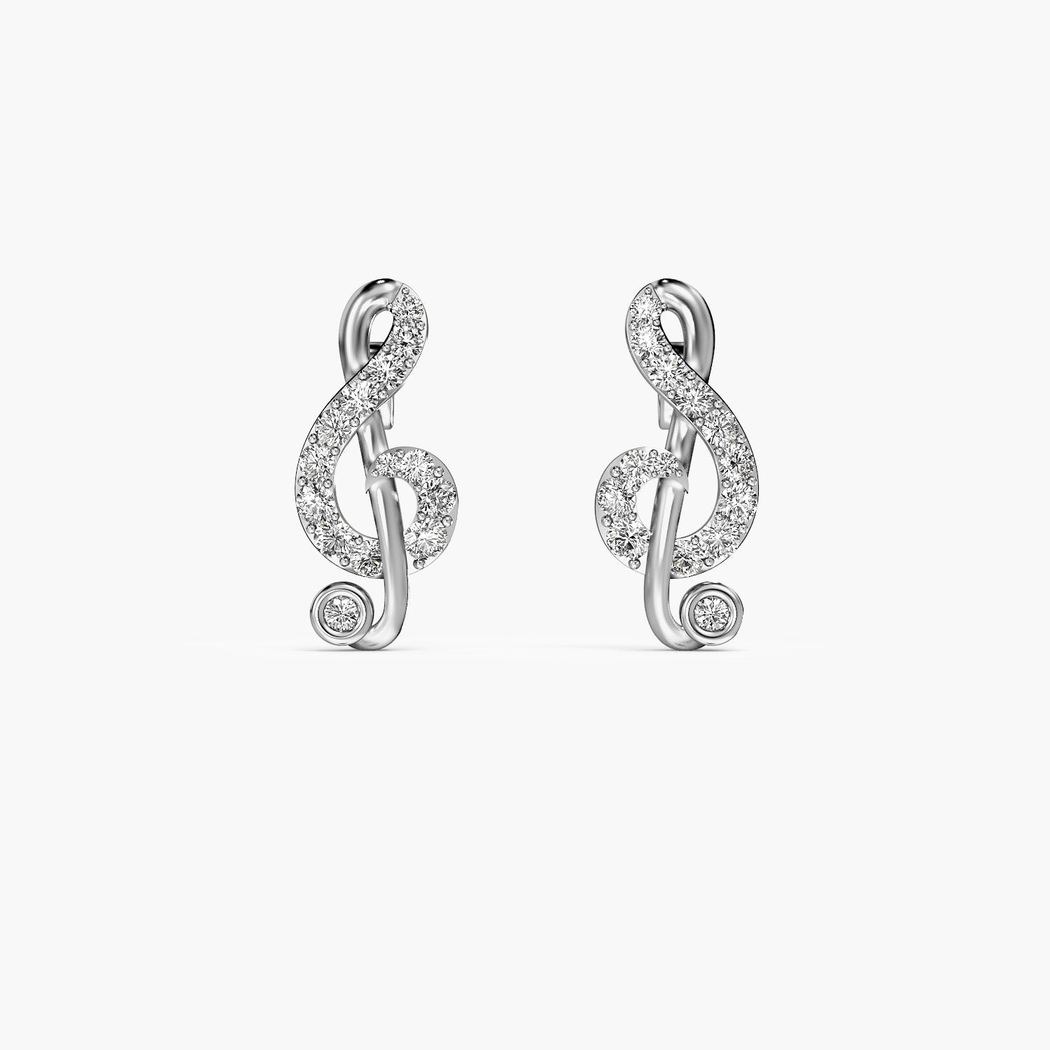 Treble Clef Lab-Grown Diamond Earrings