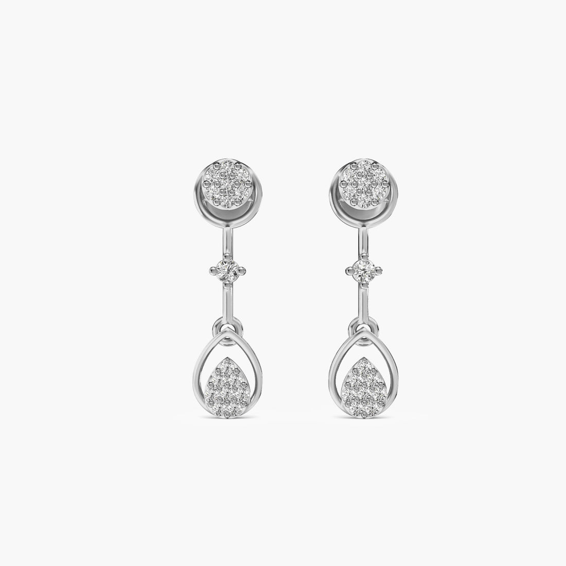 Glimmer Drops - Front View in White Gold - Diamond Jewellery by Moena
