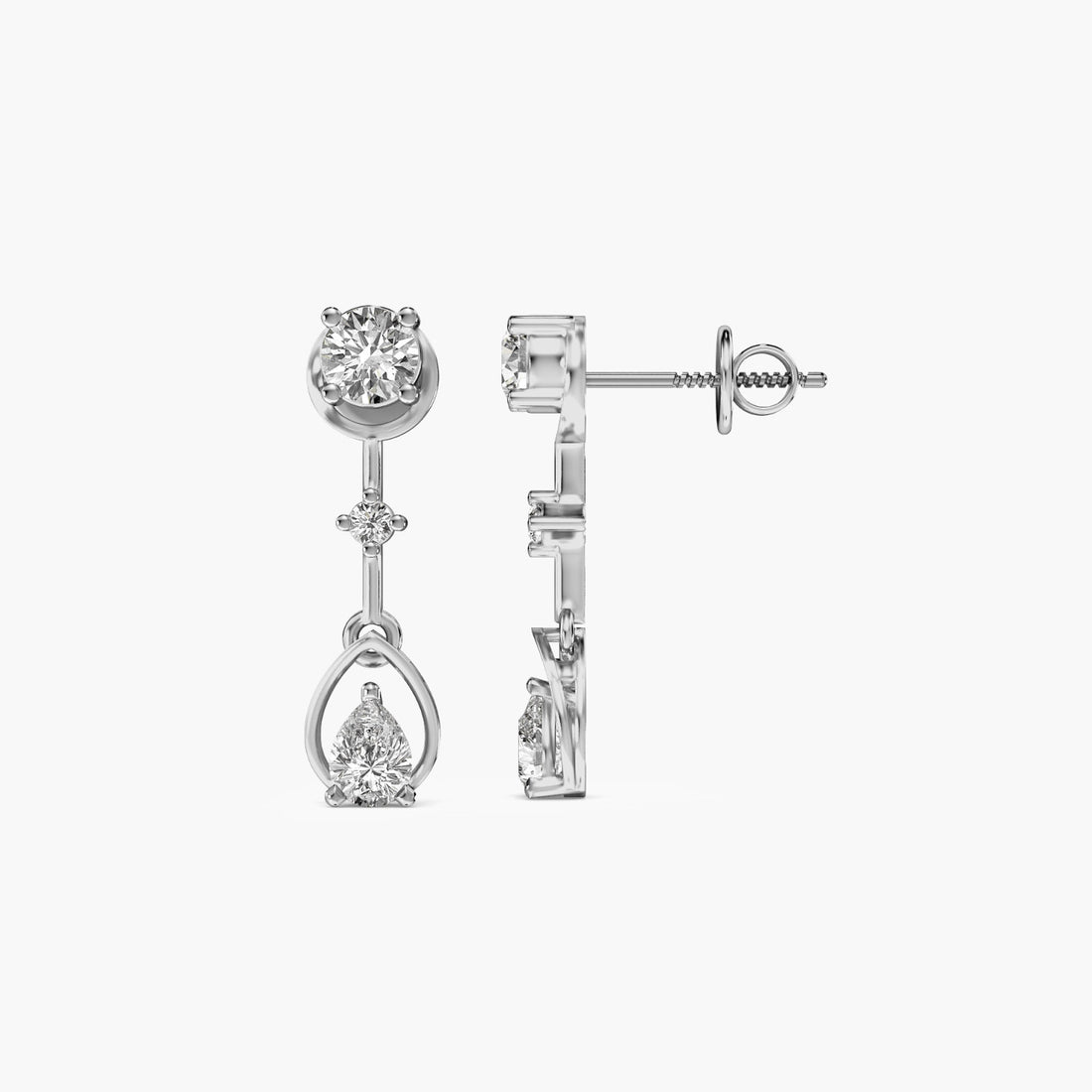 Classic Trine - Side View in White Gold - Diamond Jewellery by Moena