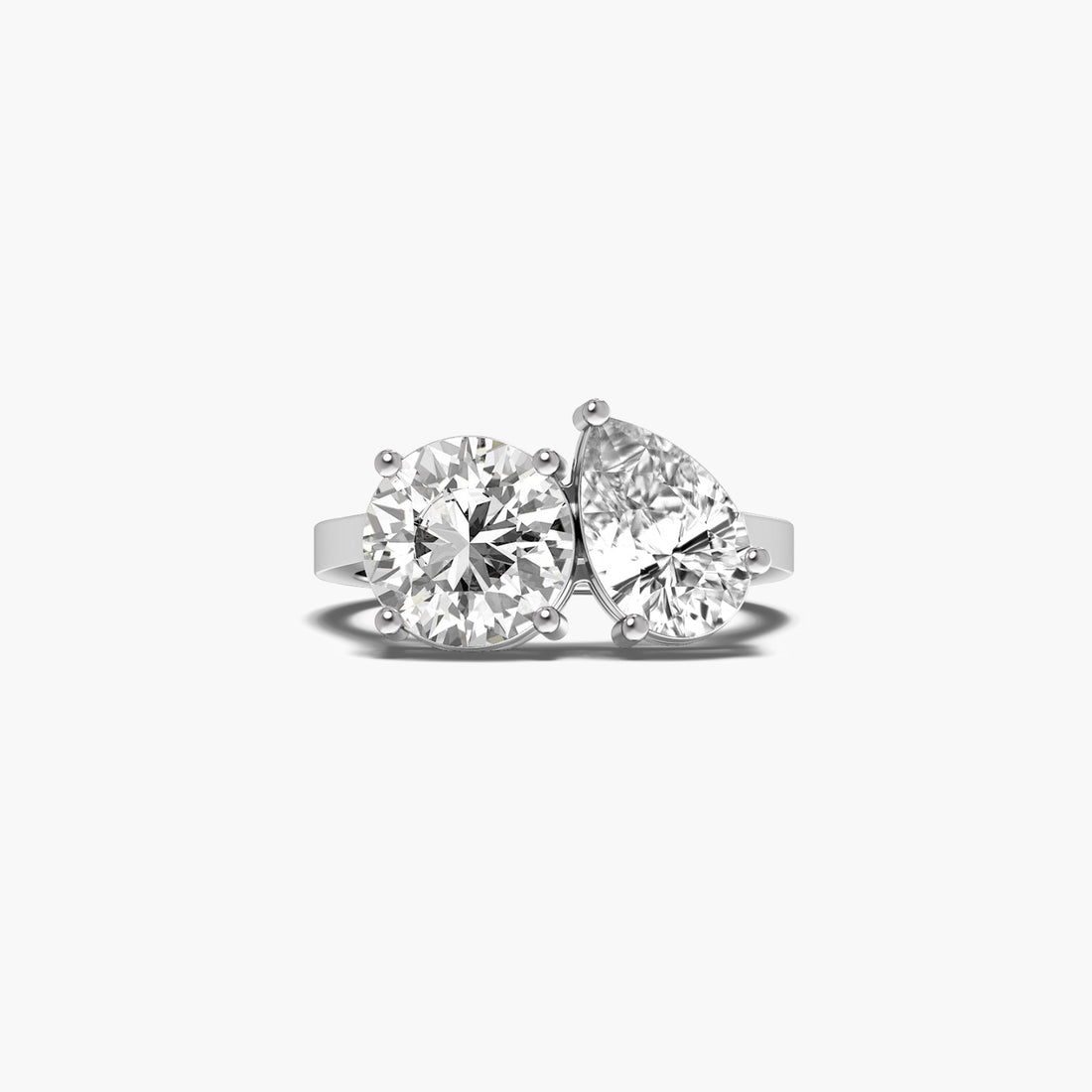 Dual Brilliance - Top View in White Gold - Diamond Ring by Moena