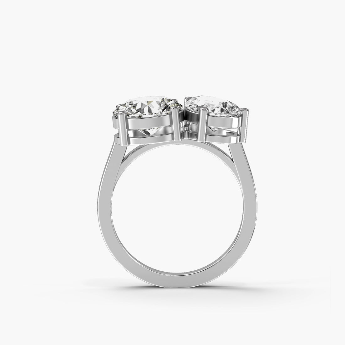 Dual Brilliance - Front View in White Gold - Diamond Ring by Moena