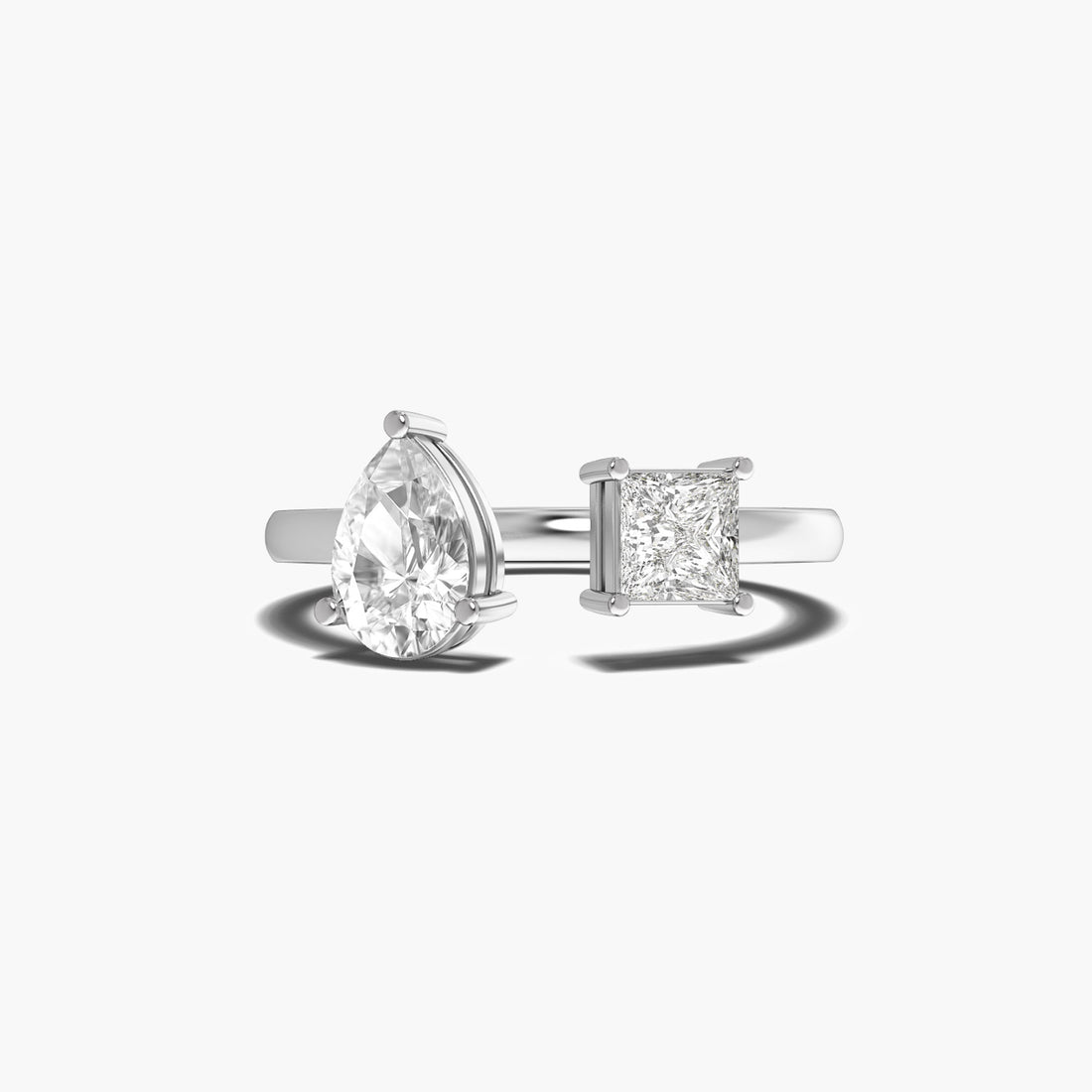 Graceful Fusion - Top View in White Gold - Diamond Ring by Moena