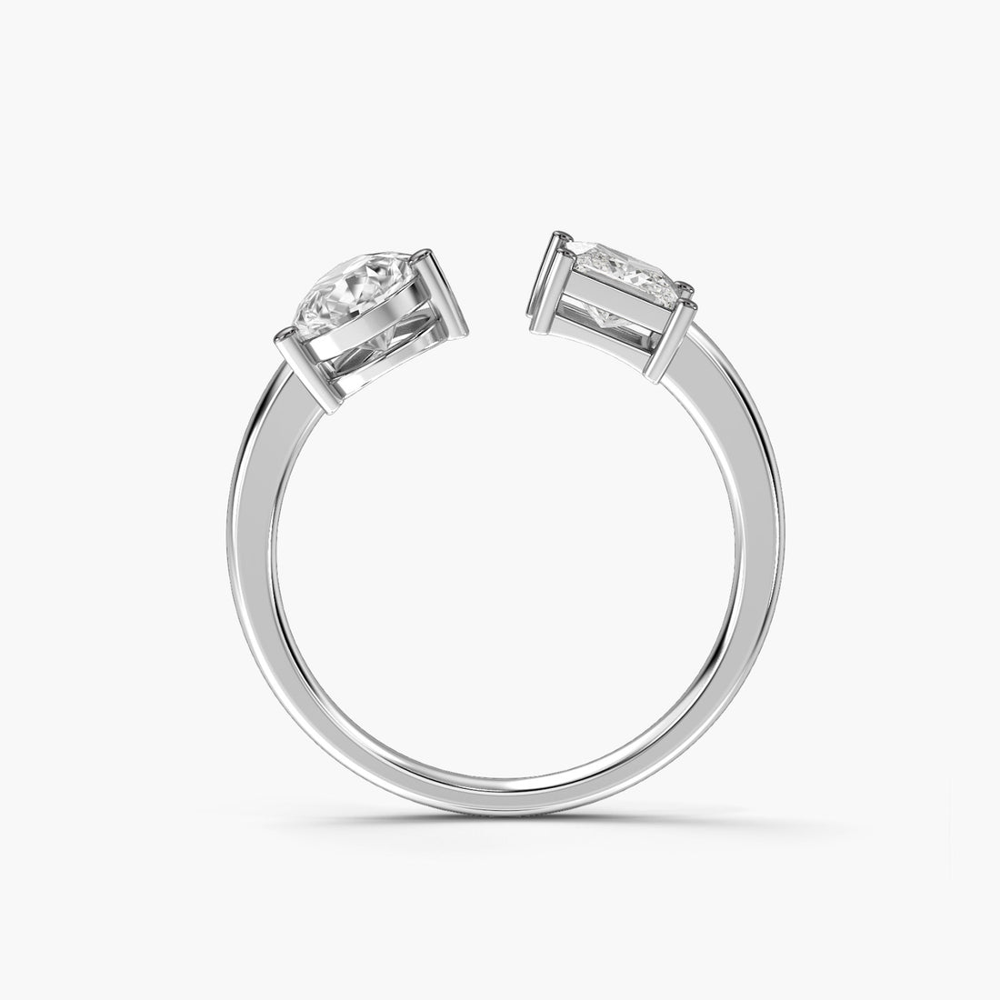 Graceful Fusion - Front View in White Gold - Diamond Ring by Moena