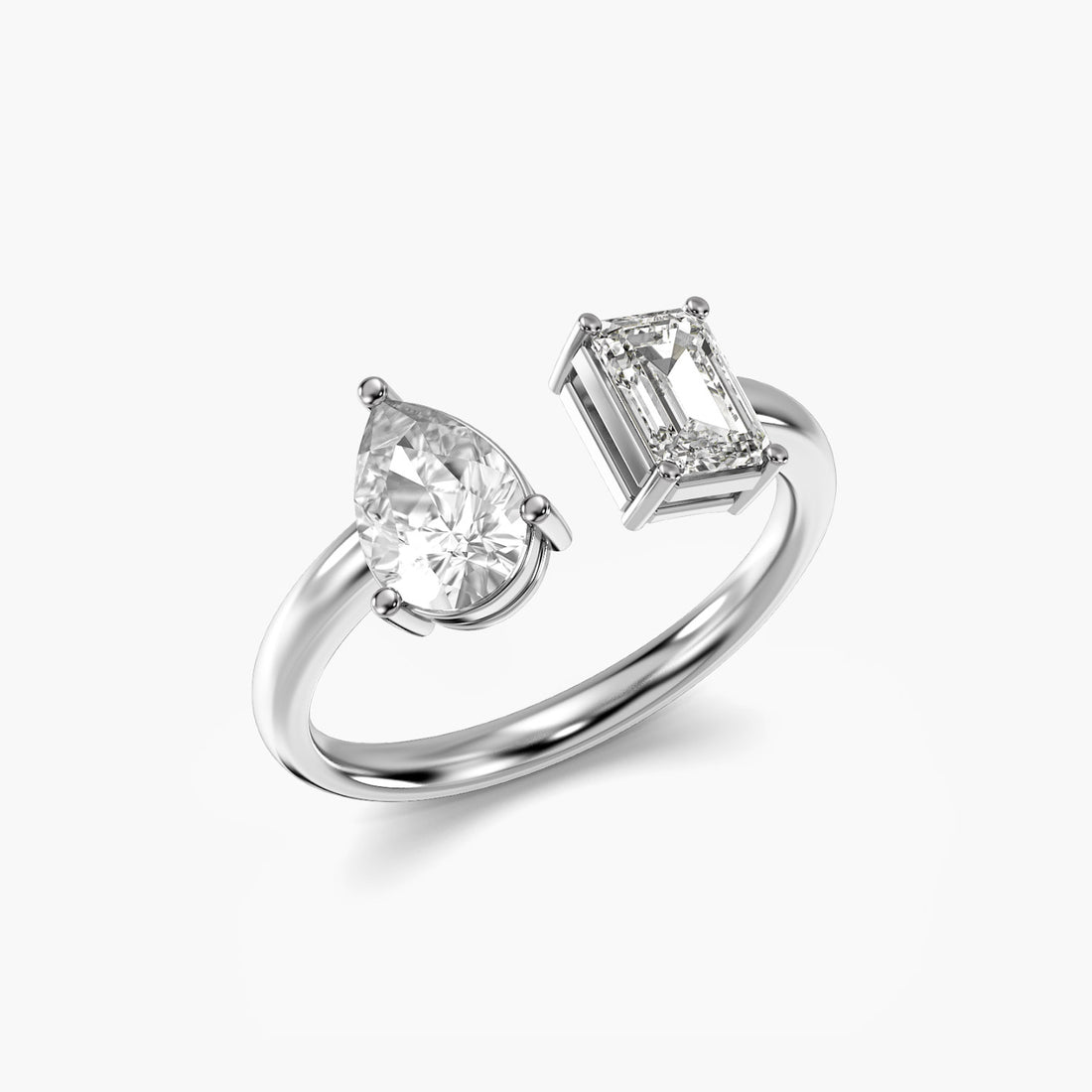 Sunlit Love - 3D View in White Gold - Diamond Ring by Moena