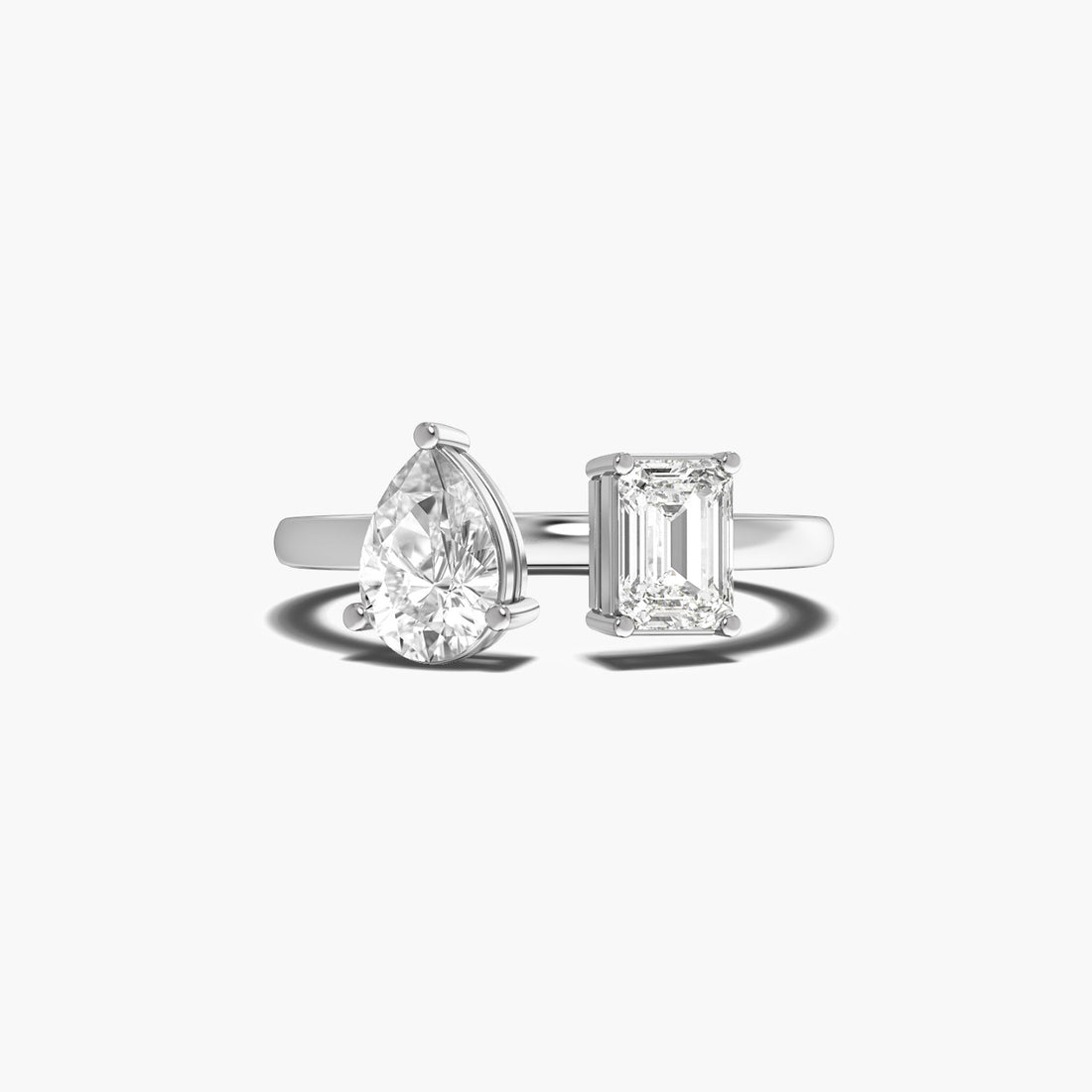 Sunlit Love - Top View in White Gold - Diamond Ring by Moena