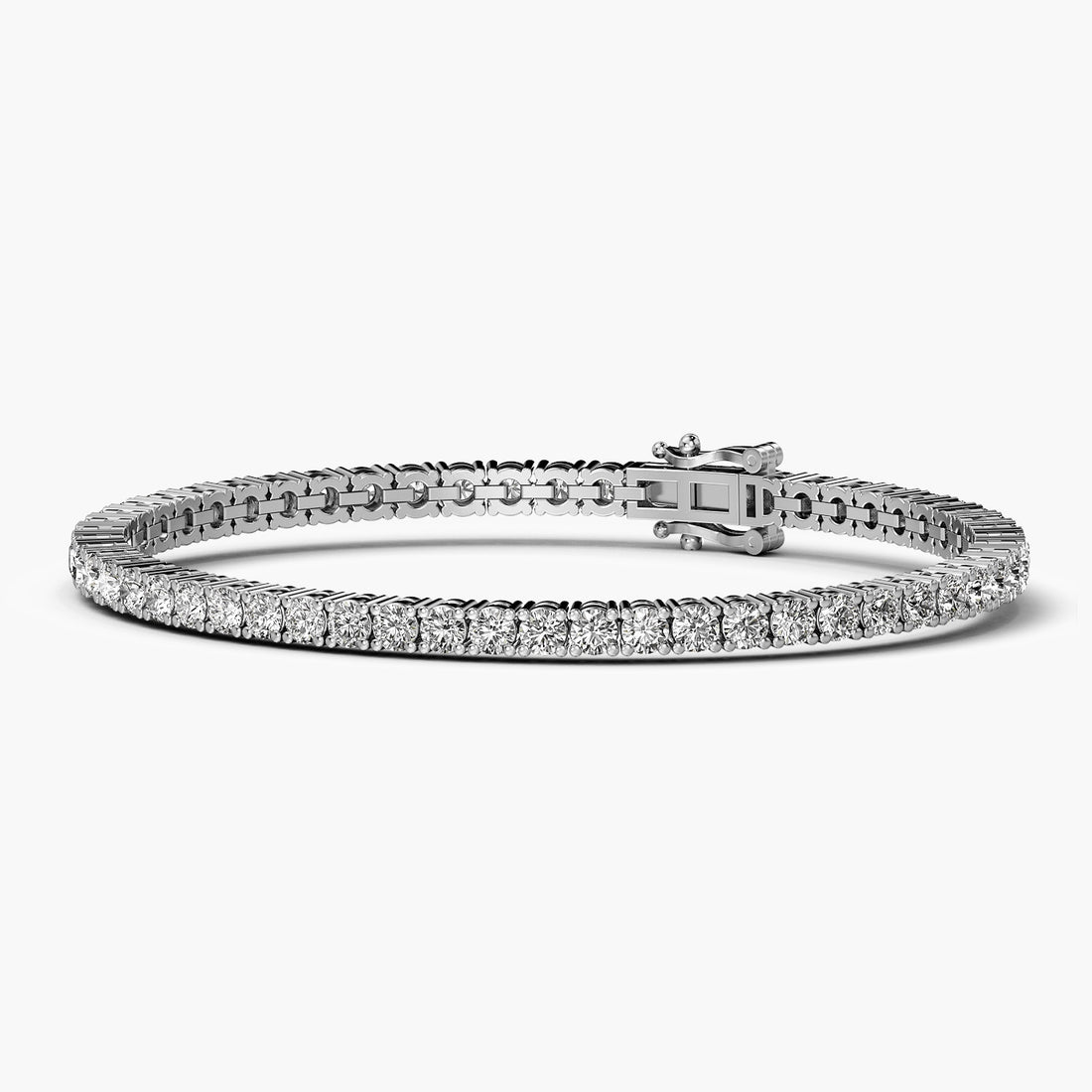 Elegant Gold Tennis Bracelet - 3D View in White Gold - Diamond Bracelet by Moena