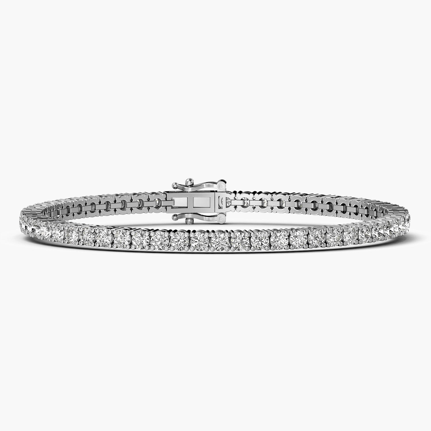 Everyday wear timeless white gold tennis bracelet adorned with sparkling lab grown diamonds,crafted for everyday wear. Perfect for wedding and anniversary gifts.