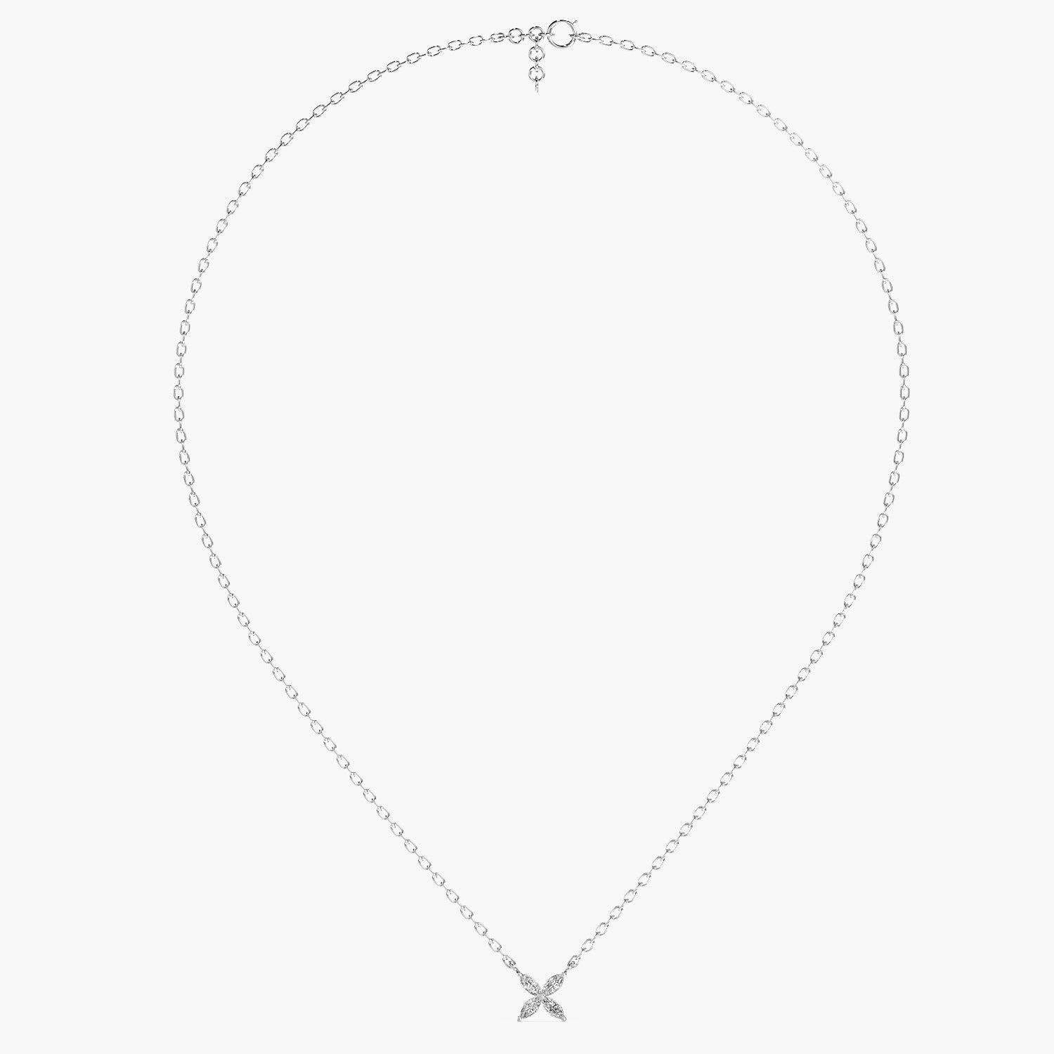 Floral Diamond Pendant Necklace(With Chain) - Moena