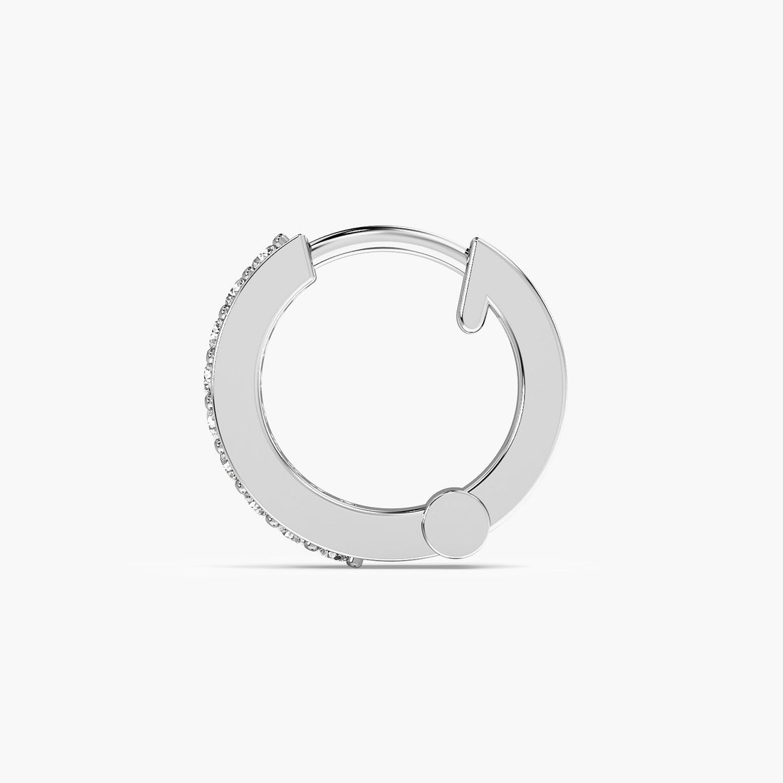 Elegant Line Lab-Grown Diamond Nosepin - Side View in White Gold - Diamond Nosepin by Moena